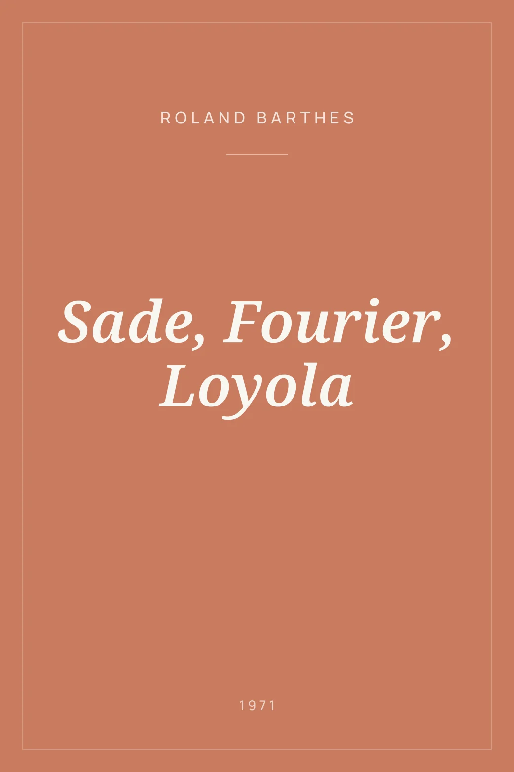 Portada de Sade, Fourier, Loyola