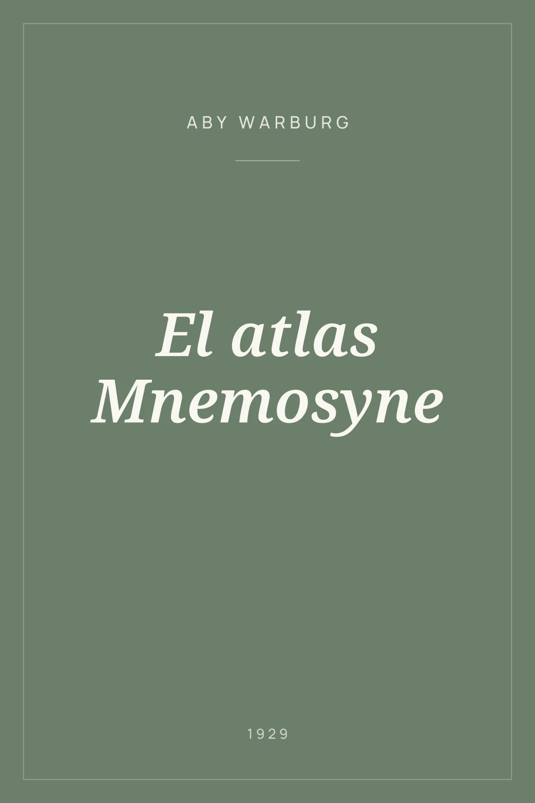 Portada de El atlas Mnemosyne