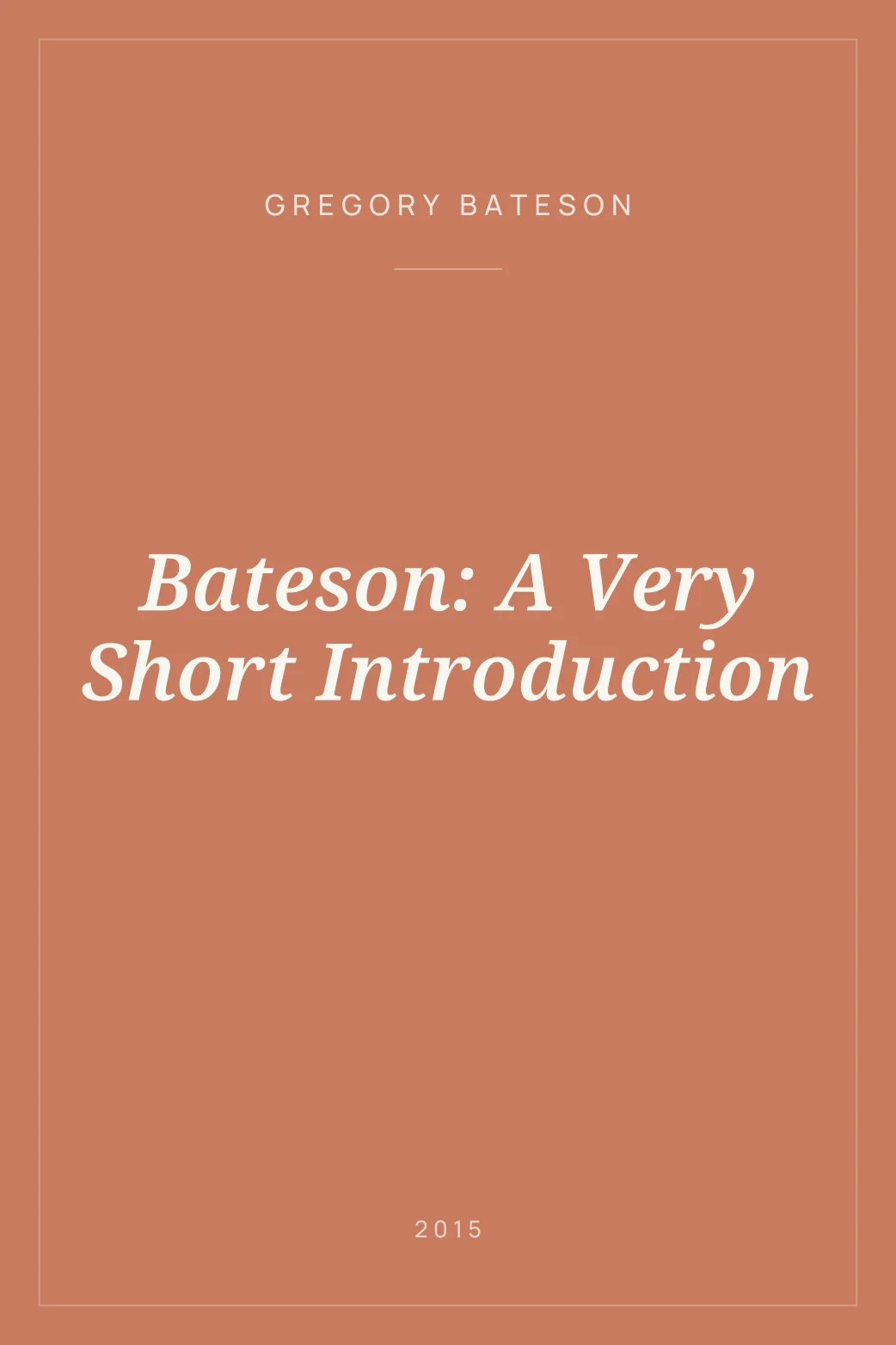 Portada de Bateson: A Very Short Introduction