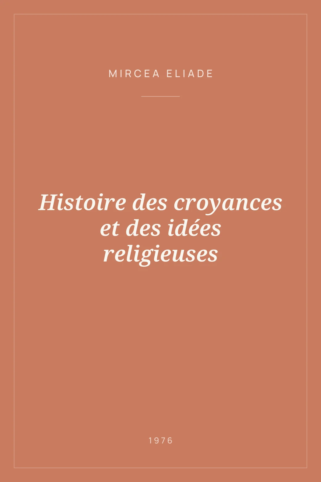 Portada de Histoire des croyances et des idées religieuses