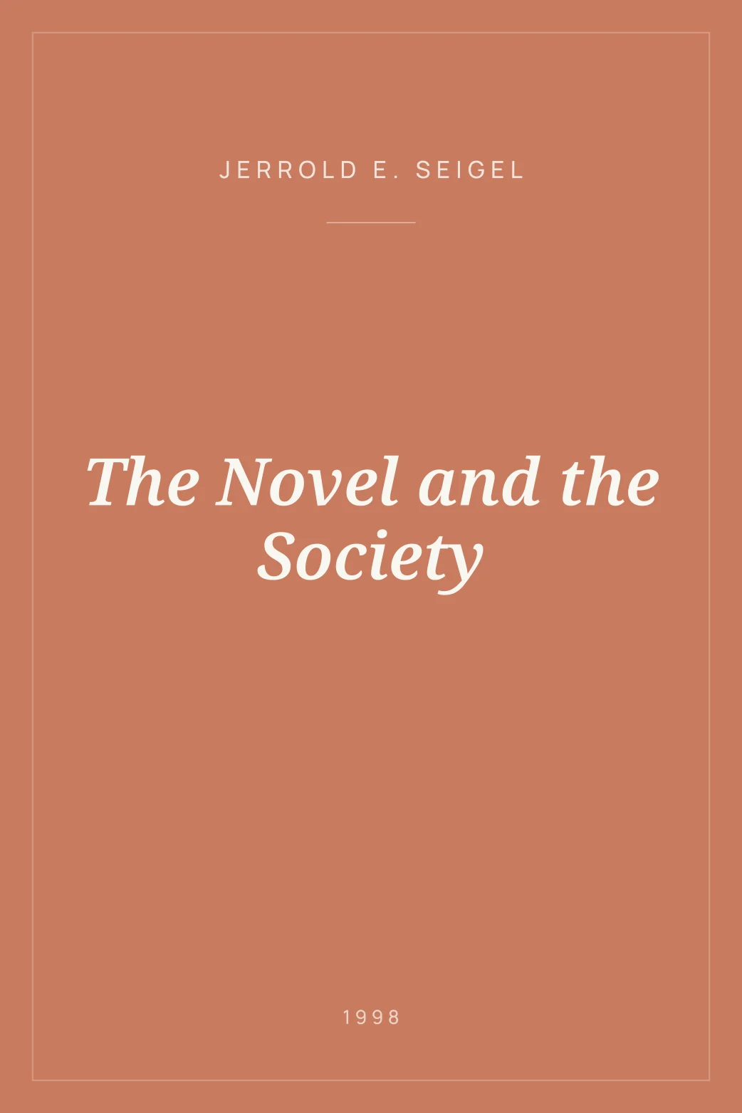 Portada de The Novel and the Society