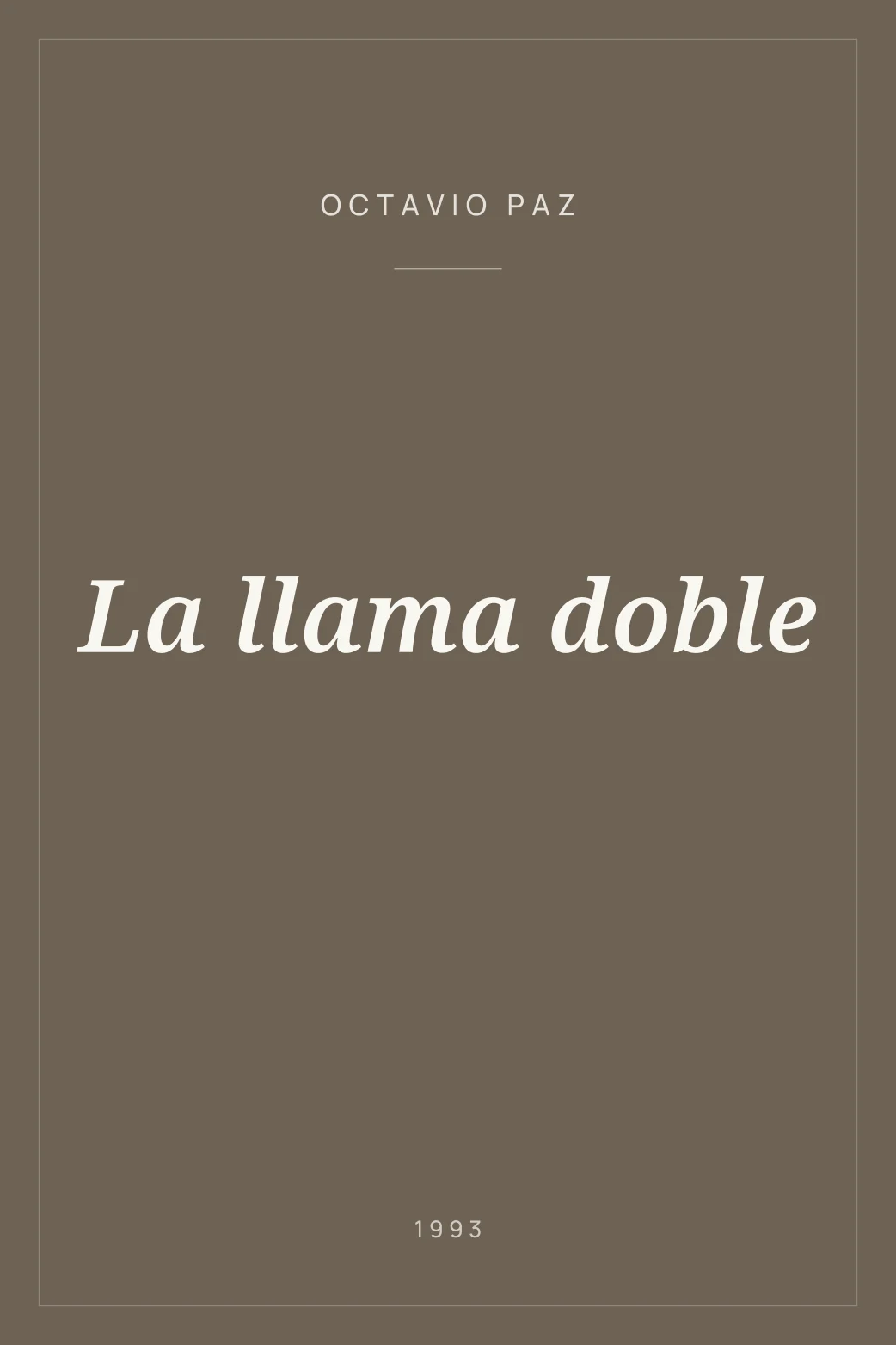 Portada de La llama doble