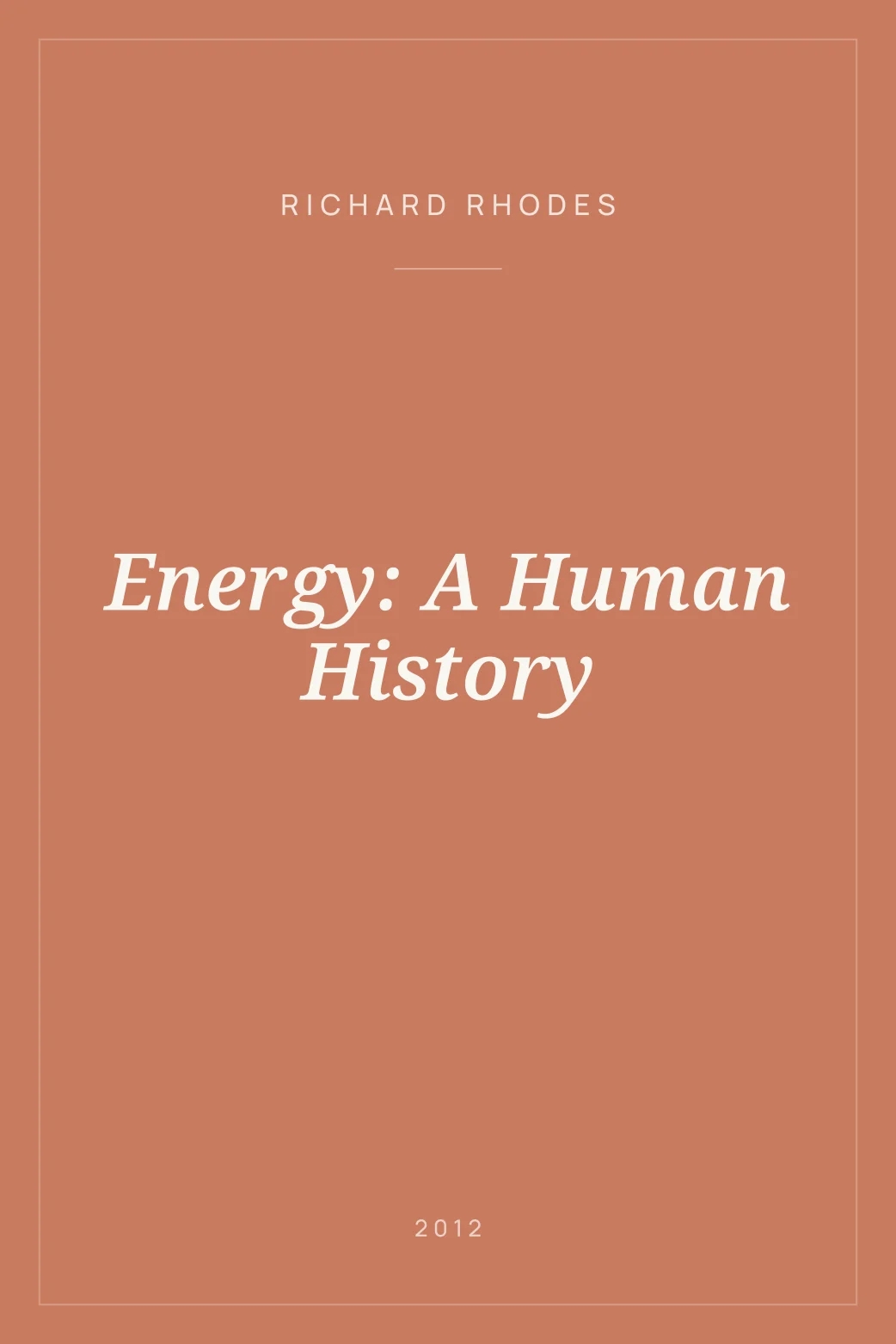 Portada de Energy: A Human History