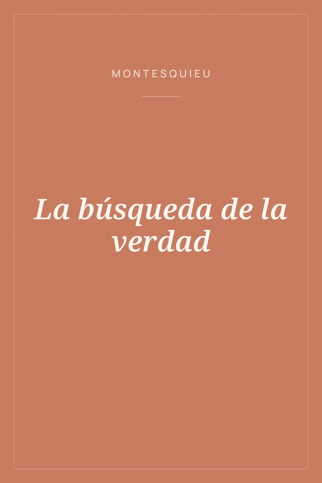 Portada de La búsqueda de la verdad