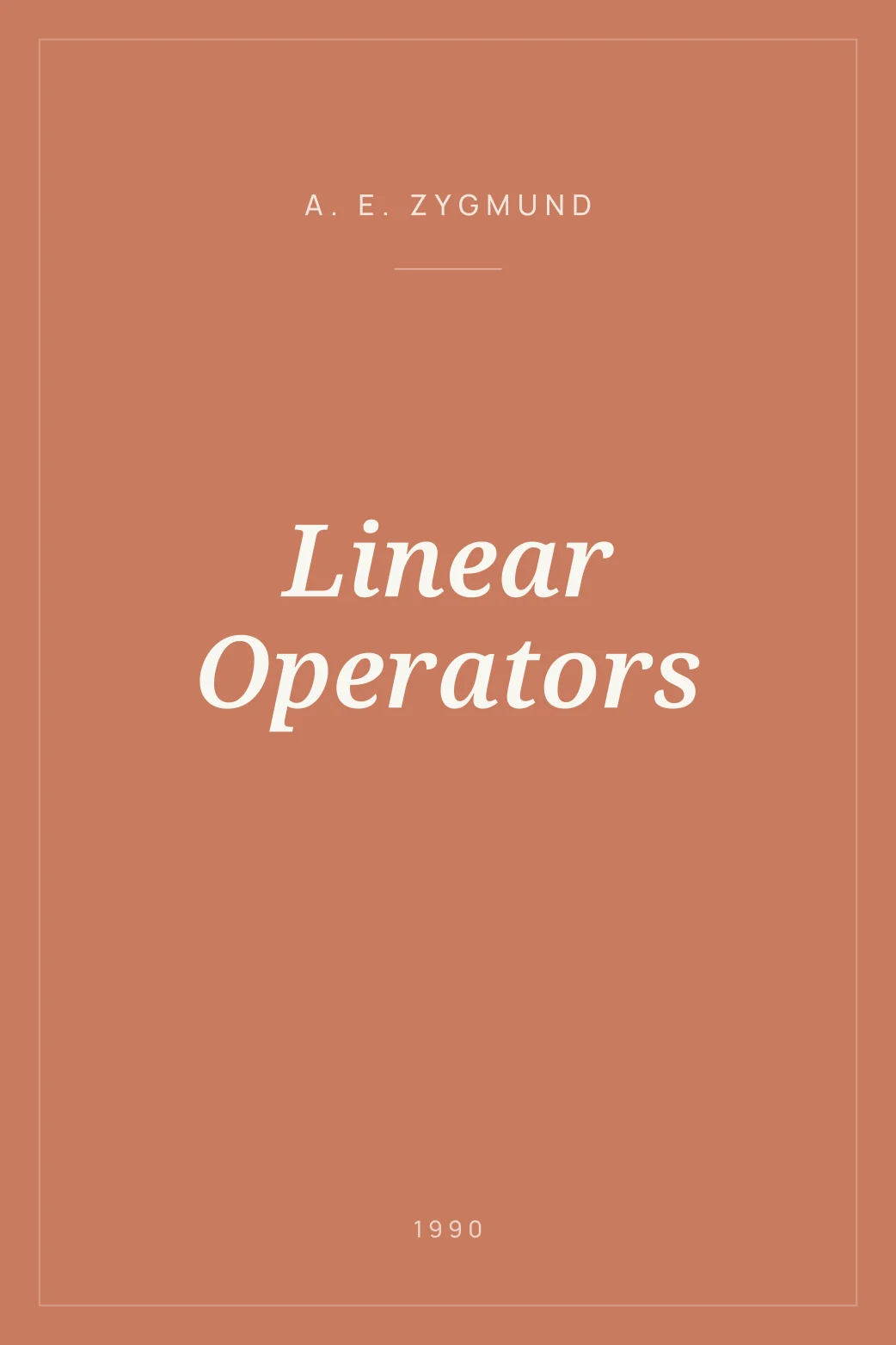 Portada de Linear Operators