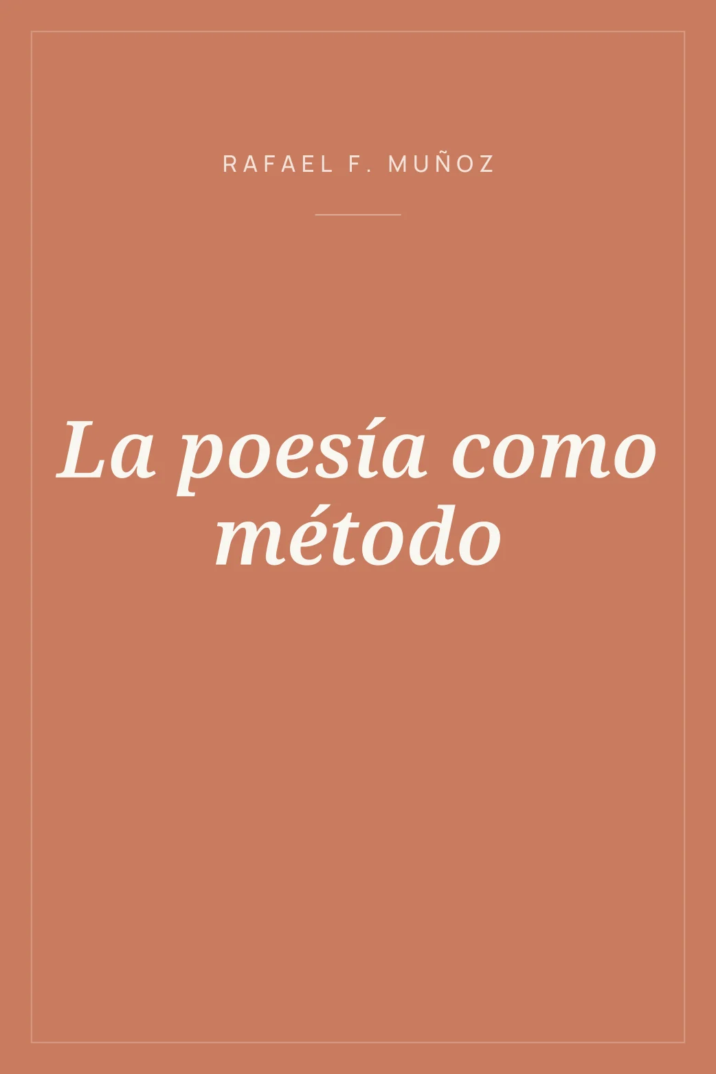 Portada de La poesía como método