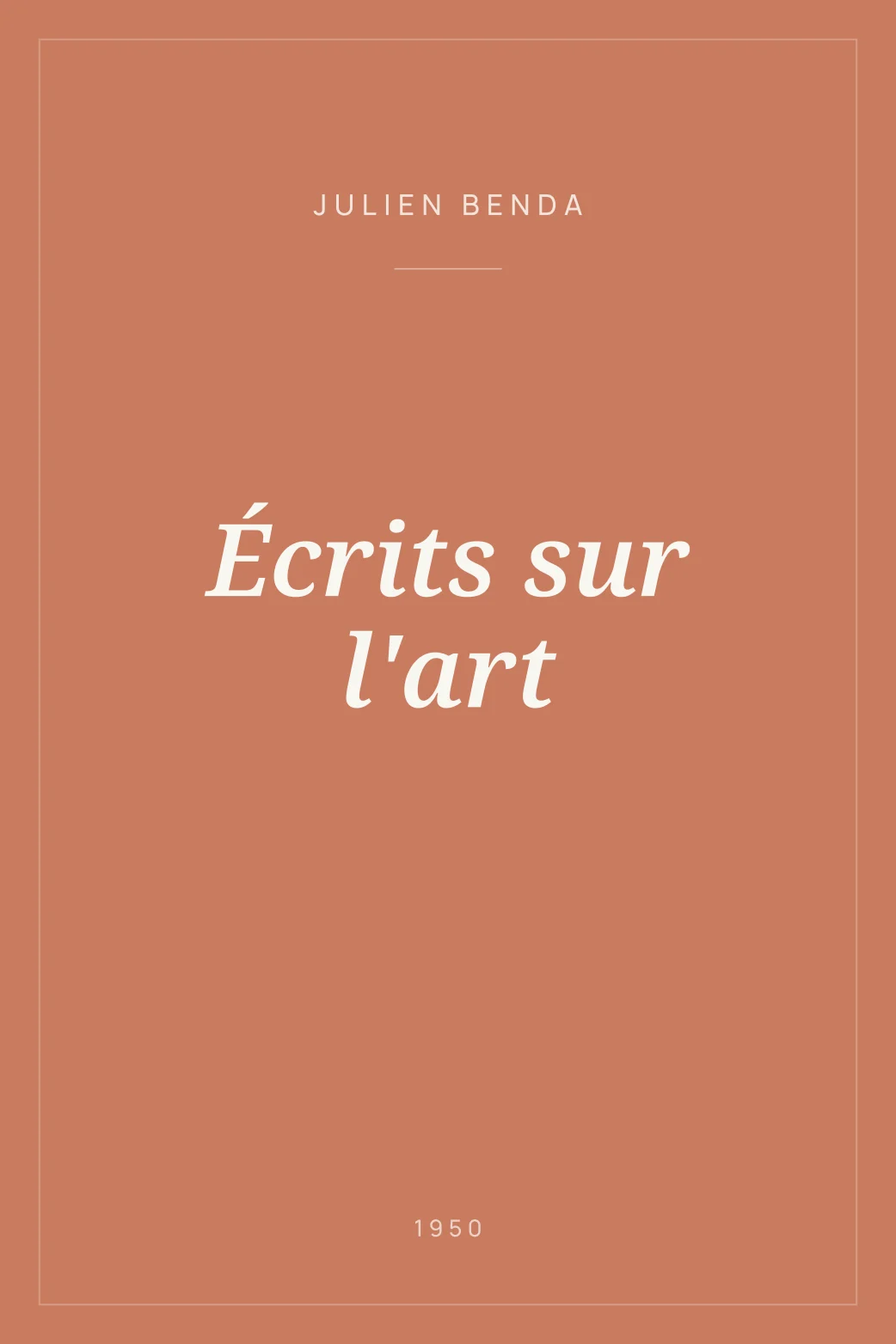 Portada de Écrits sur l'art