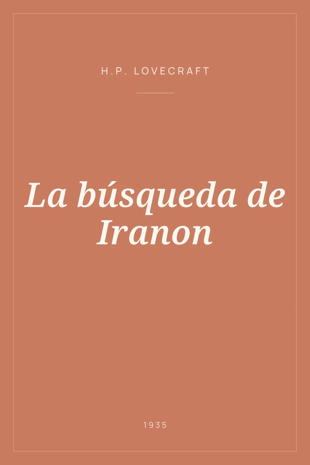 Portada de La búsqueda de Iranon