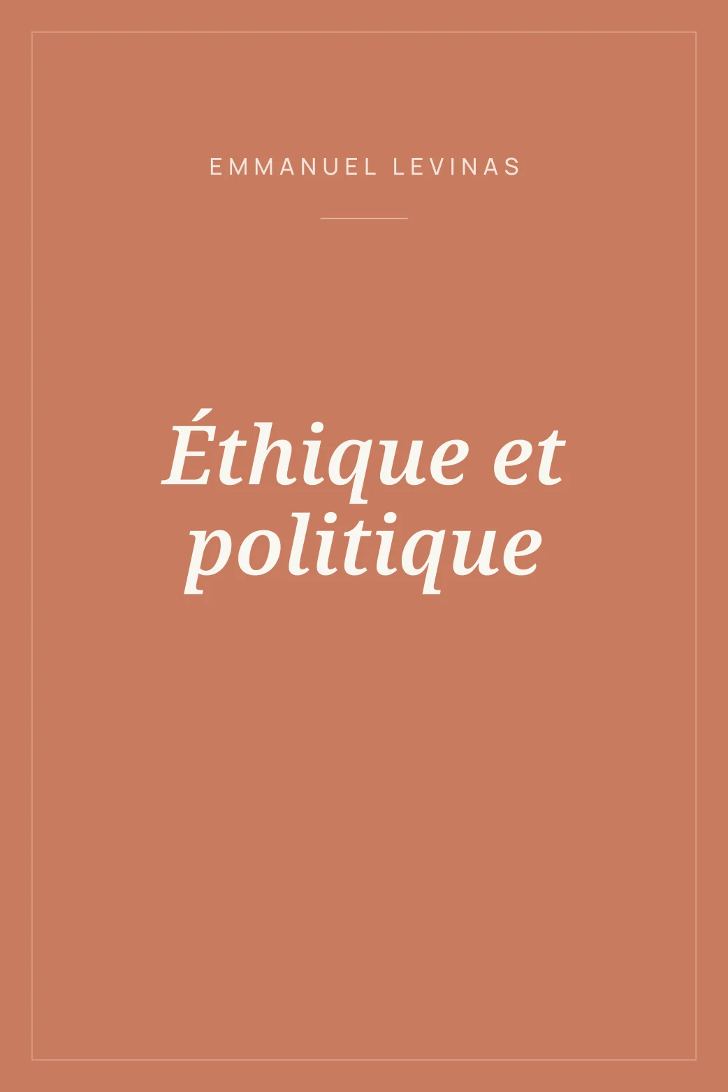 Portada de Éthique et politique