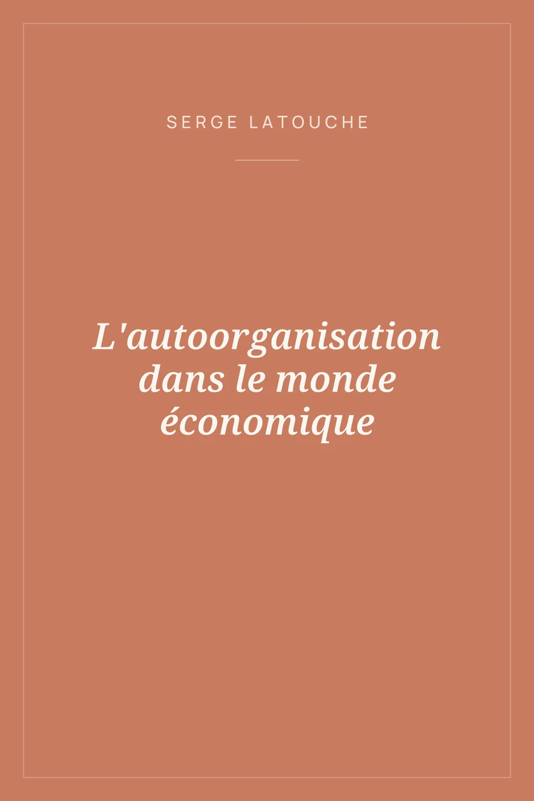 Portada de L'autoorganisation dans le monde économique