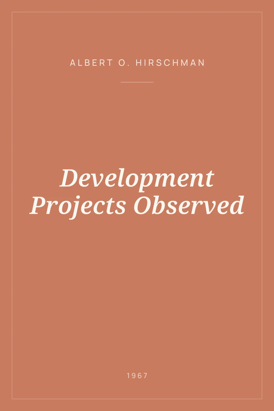 Portada de Development Projects Observed