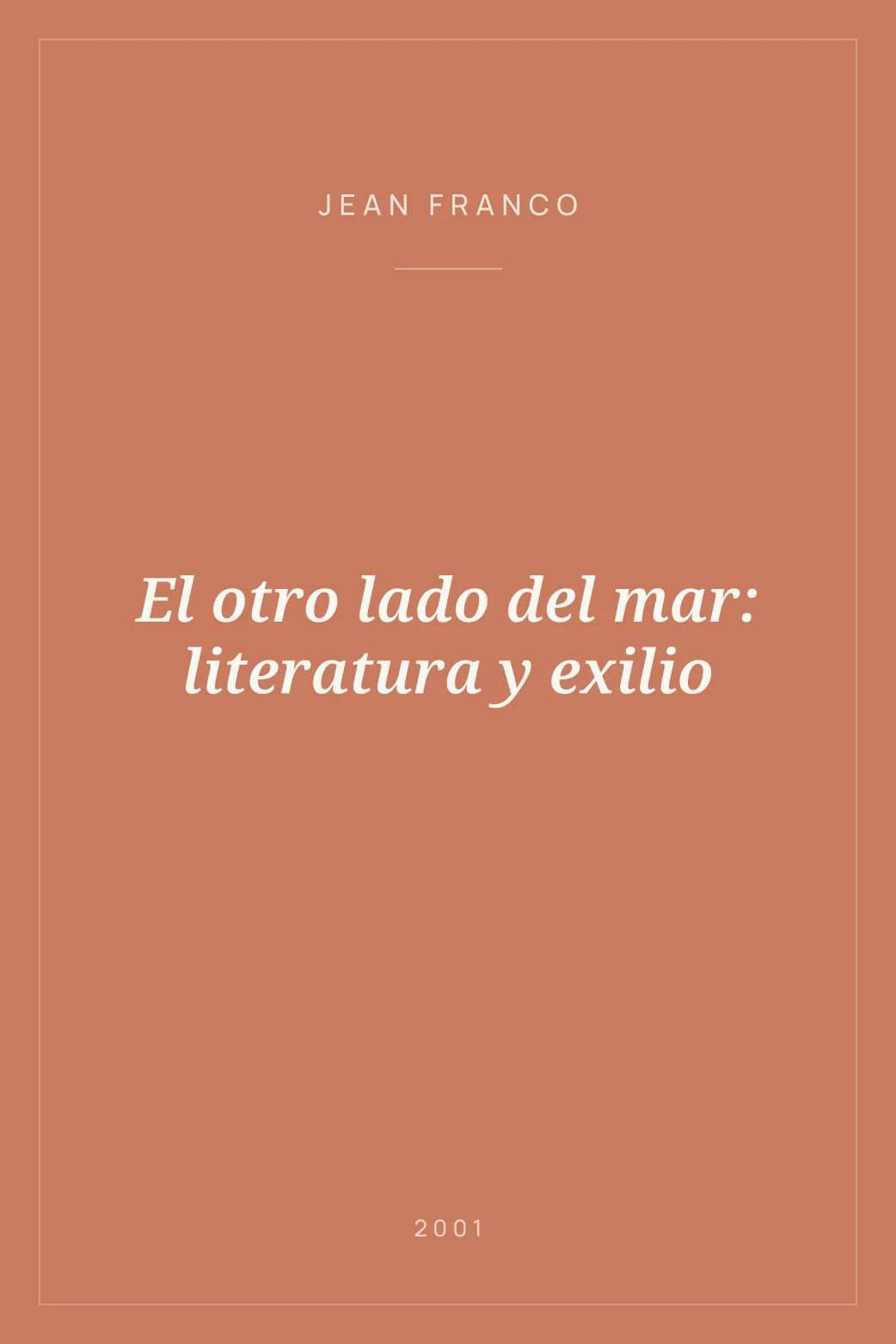 Portada de El otro lado del mar: literatura y exilio