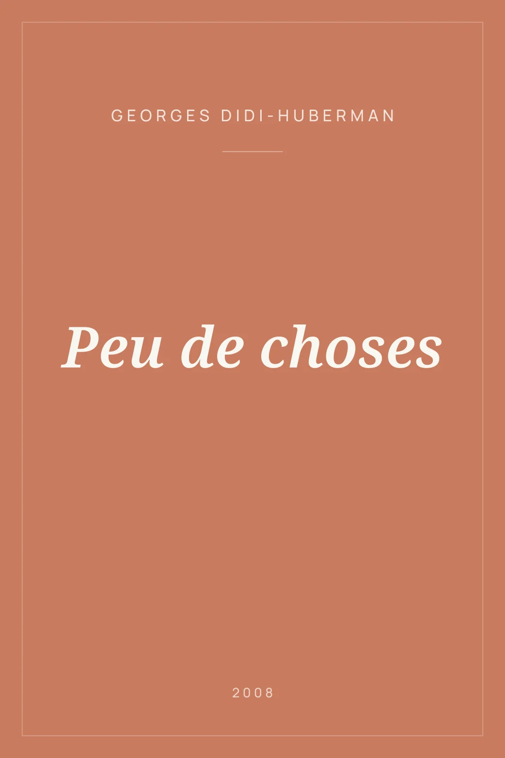 Portada de Peu de choses