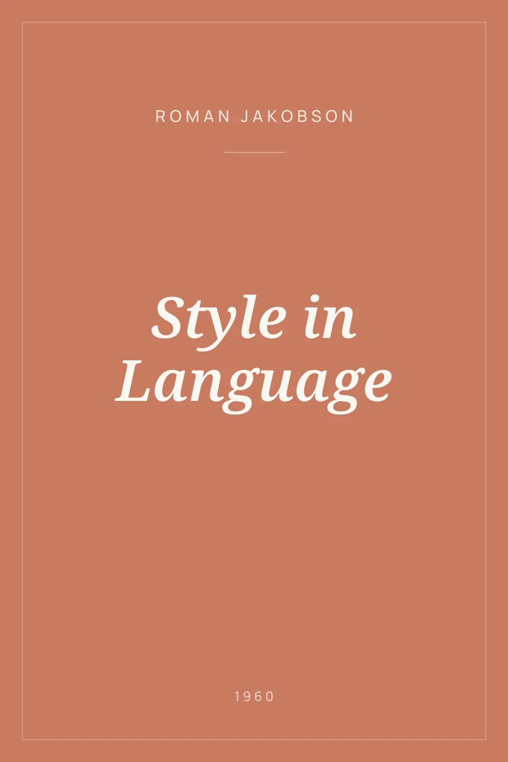 Portada de Style in Language