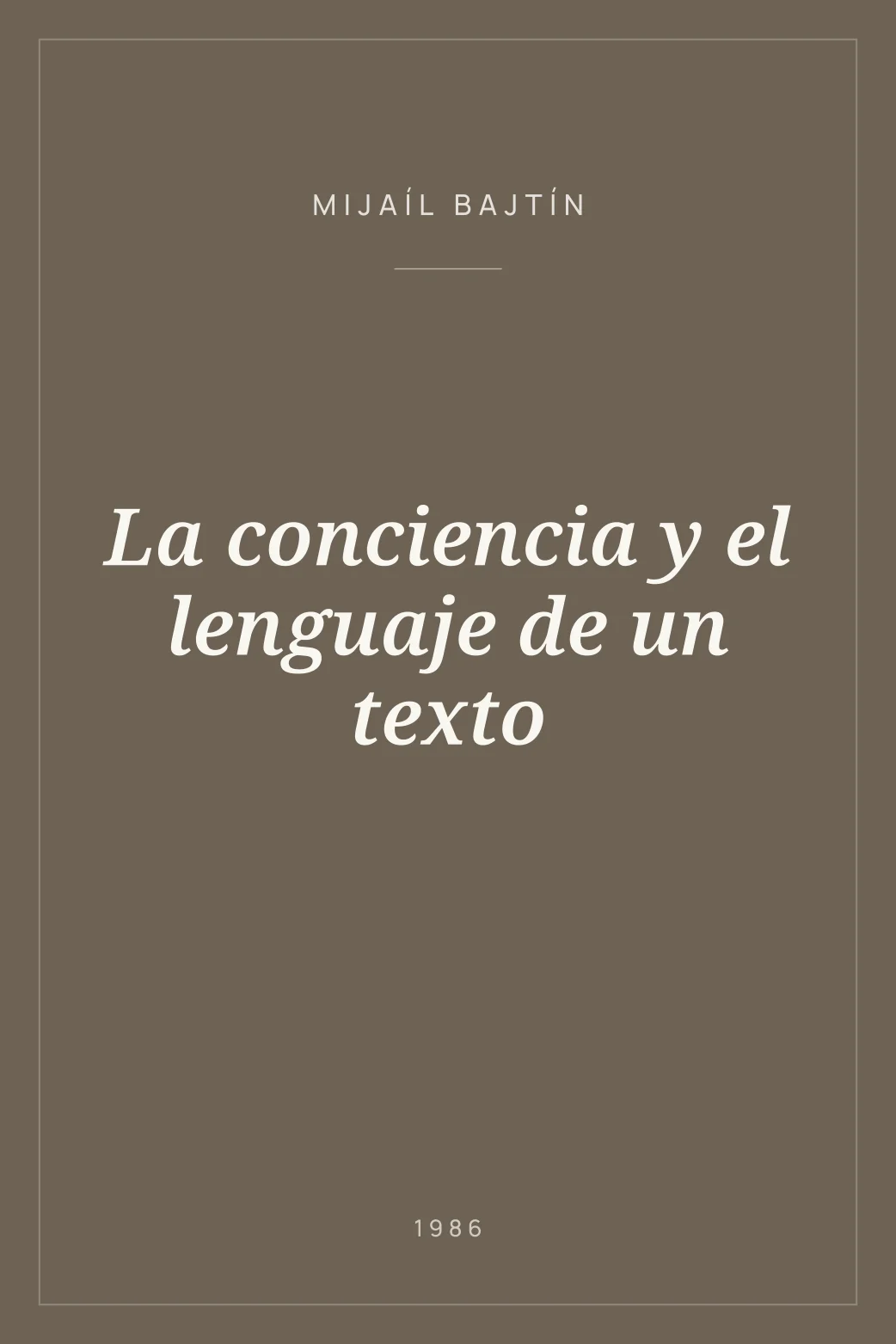 Portada de La conciencia y el lenguaje de un texto