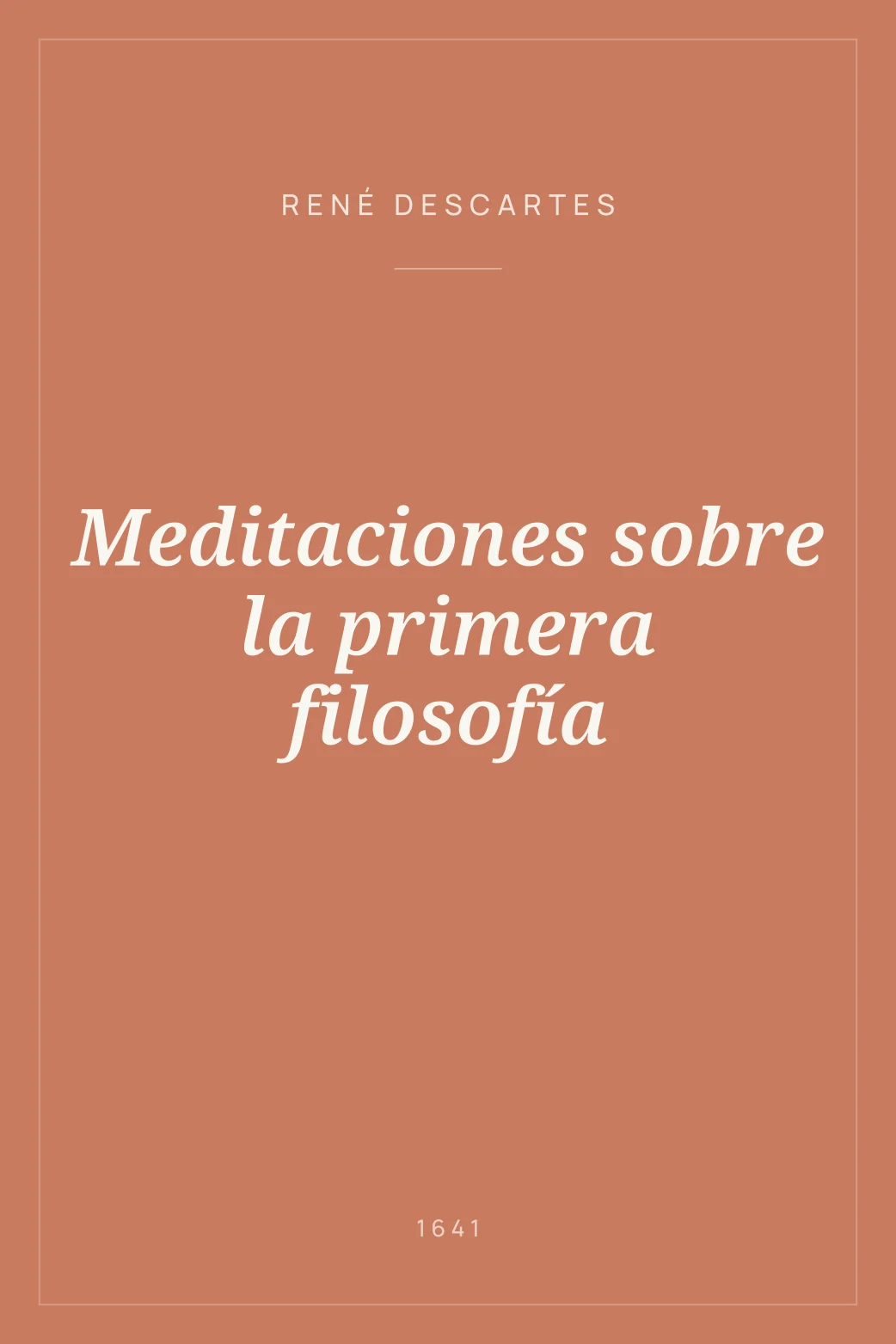 Portada de Meditaciones sobre la primera filosofía