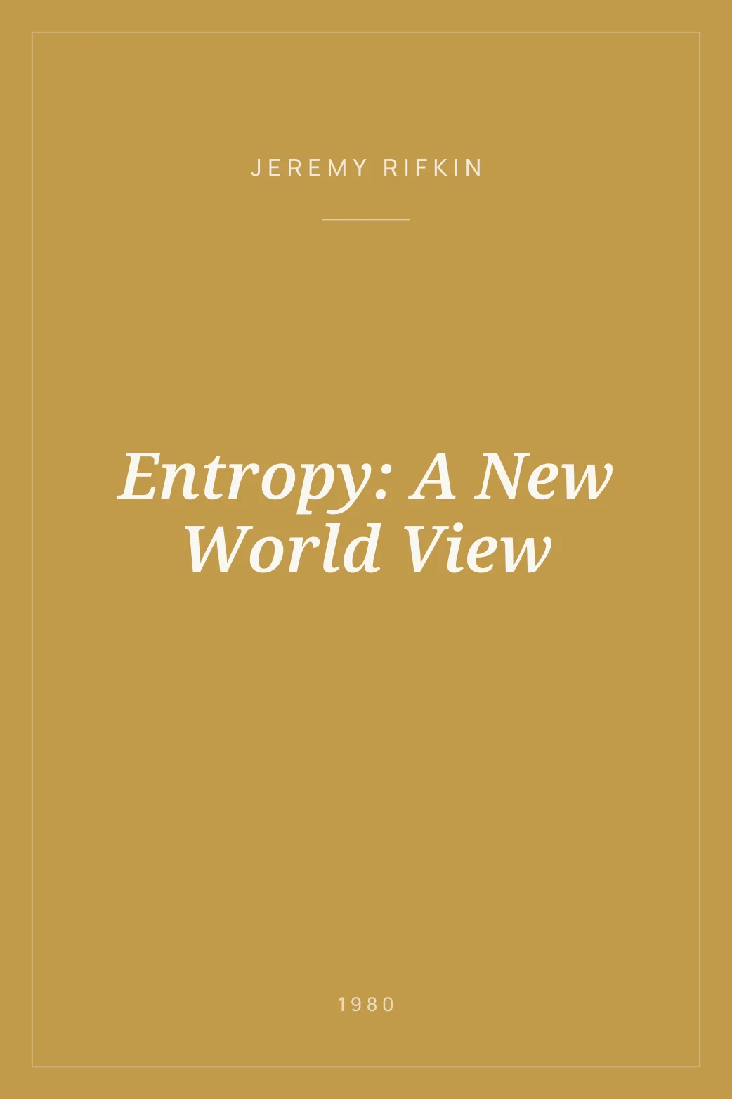 Portada de Entropy: A New World View