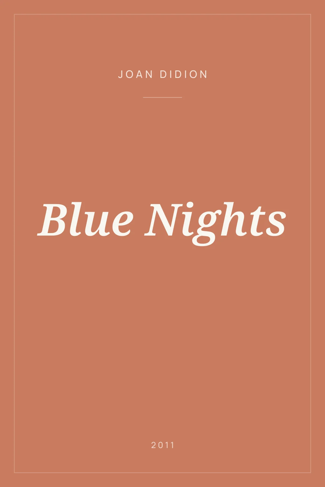 Portada de Blue Nights