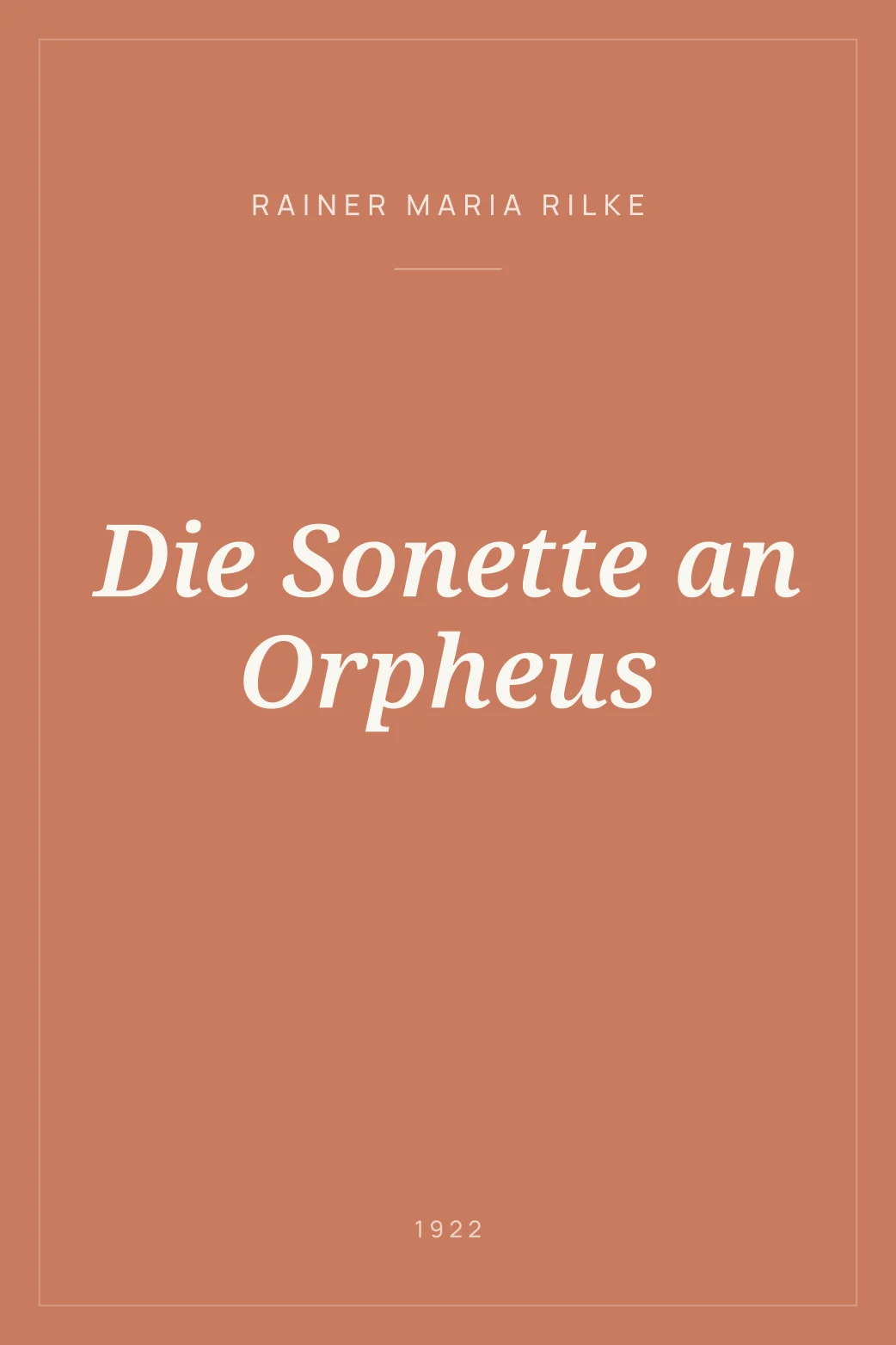 Portada de Die Sonette an Orpheus