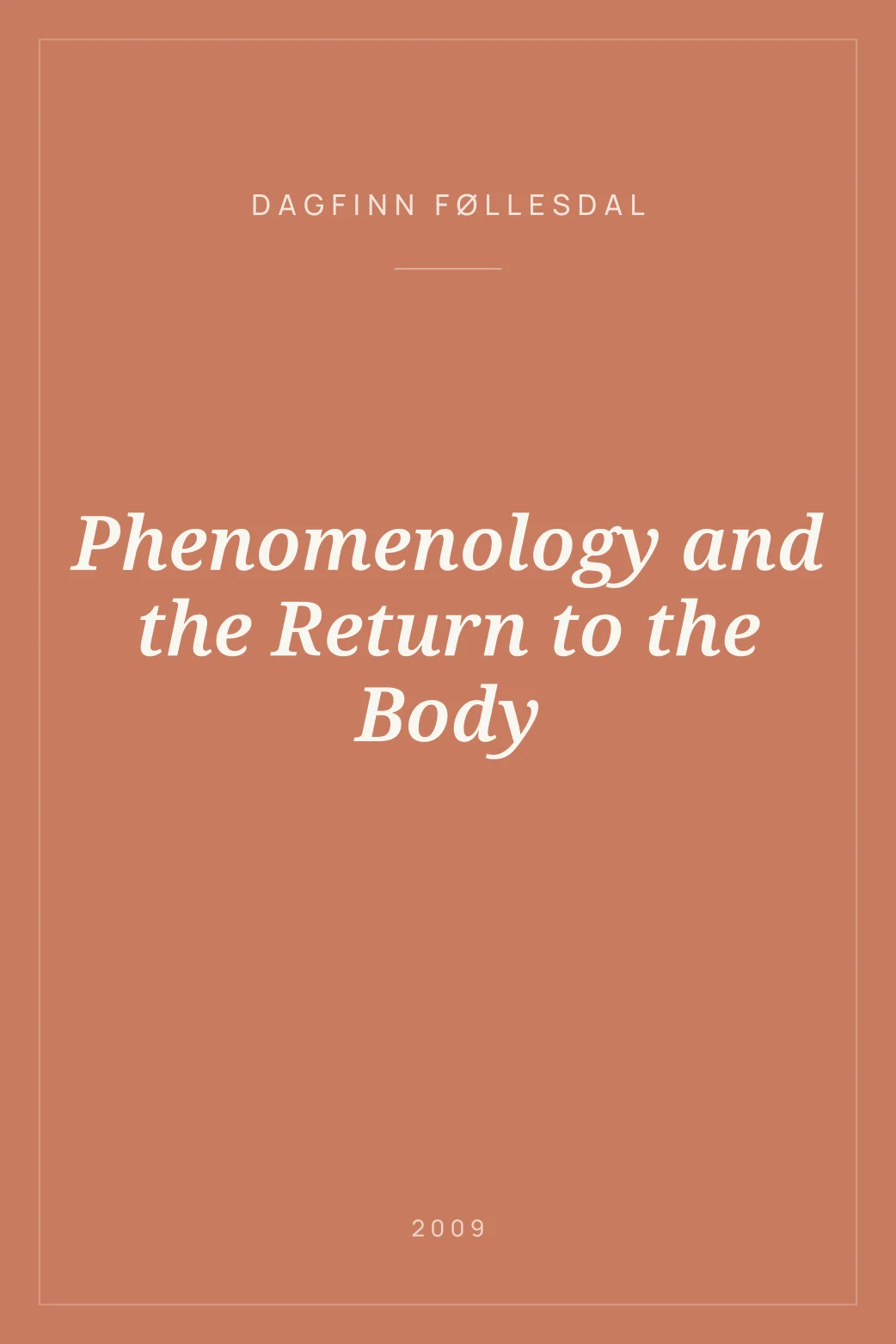 Portada de Phenomenology and the Return to the Body