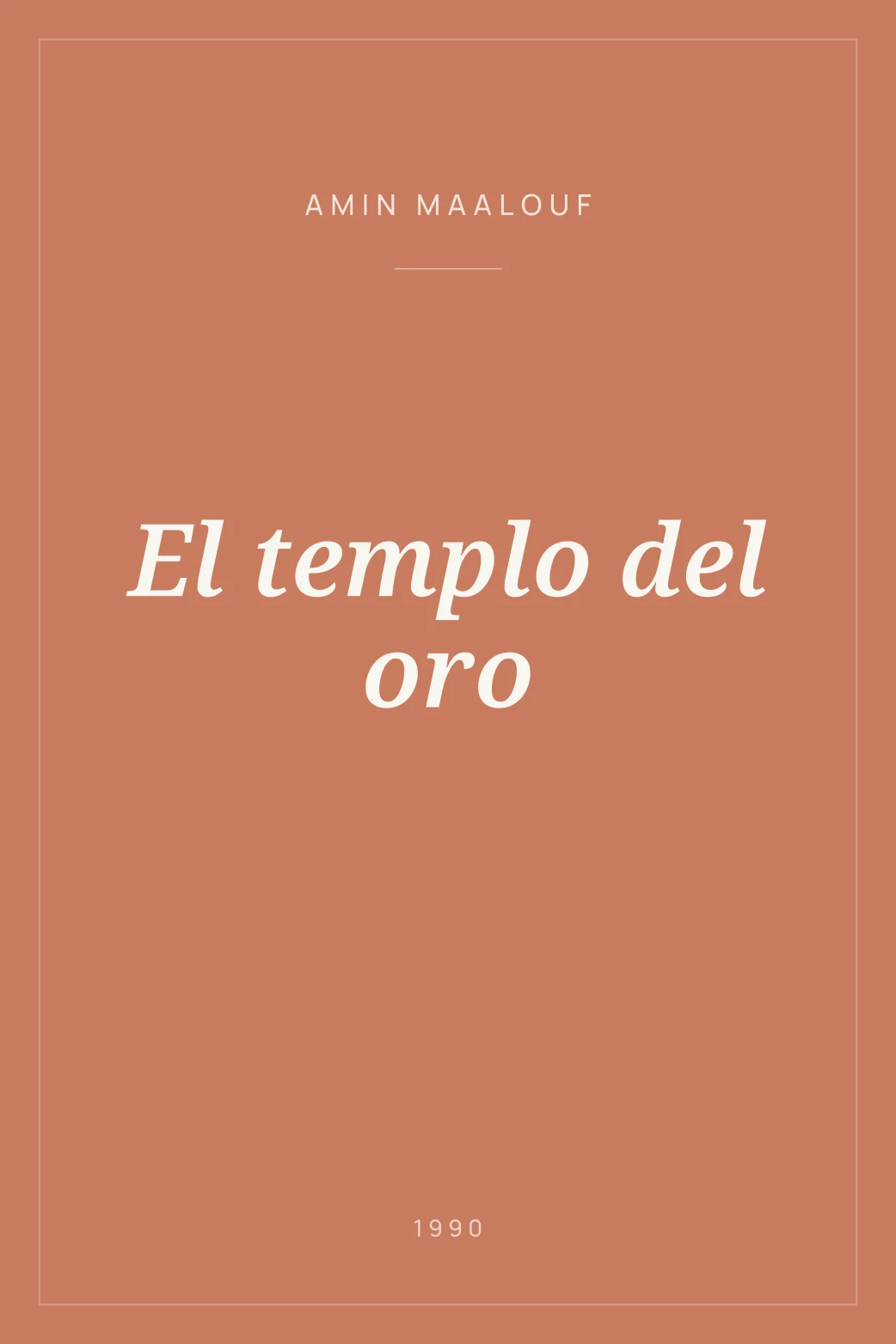Portada de El templo del oro