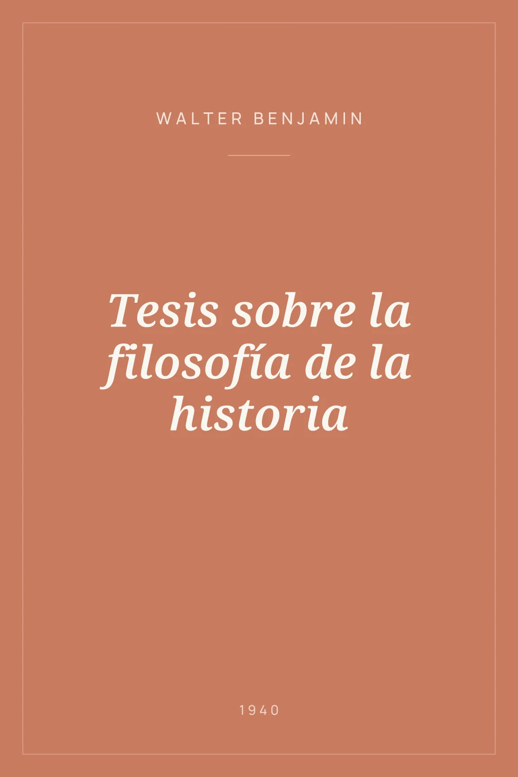 Portada de Tesis sobre la filosofía de la historia