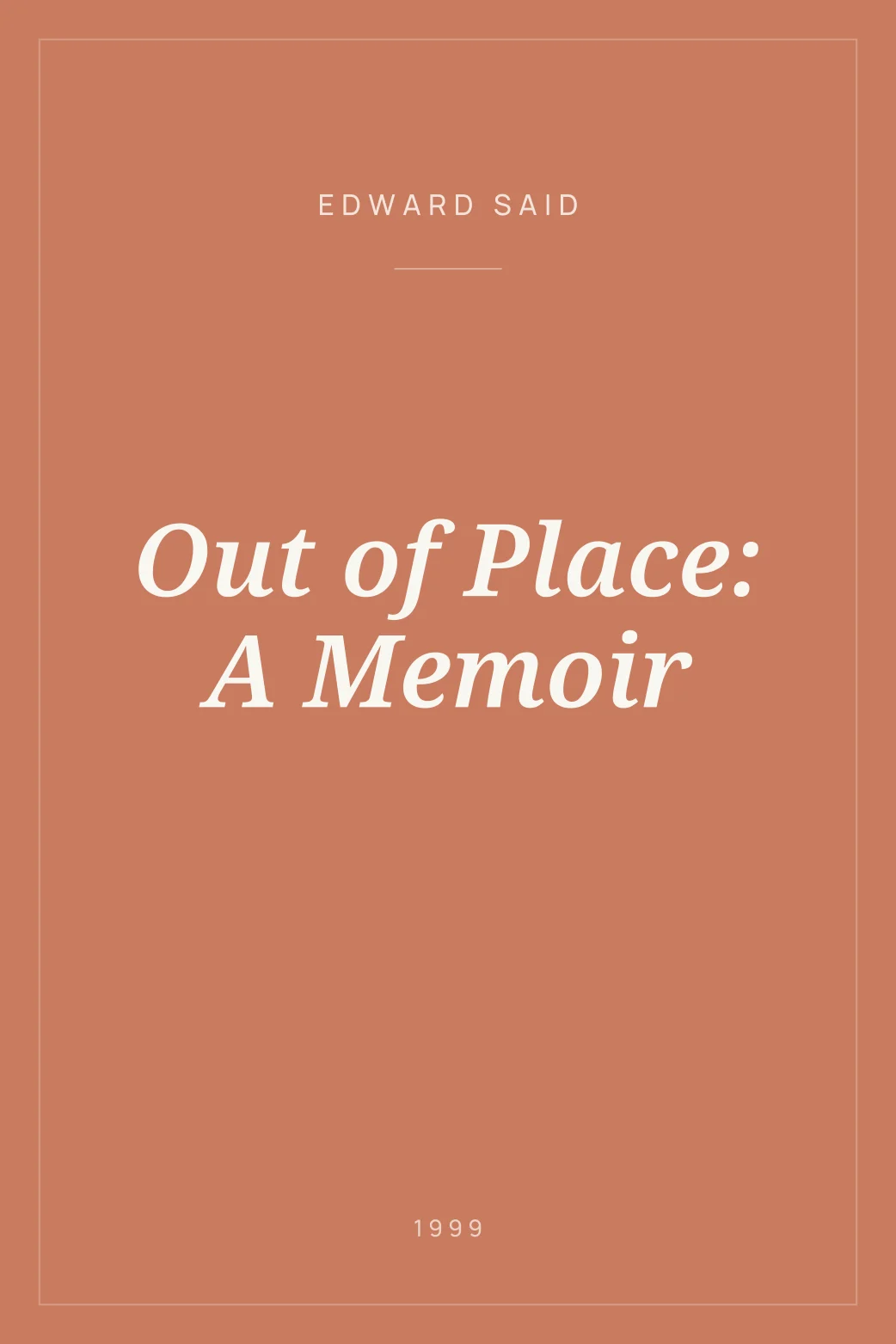 Portada de Out of Place: A Memoir