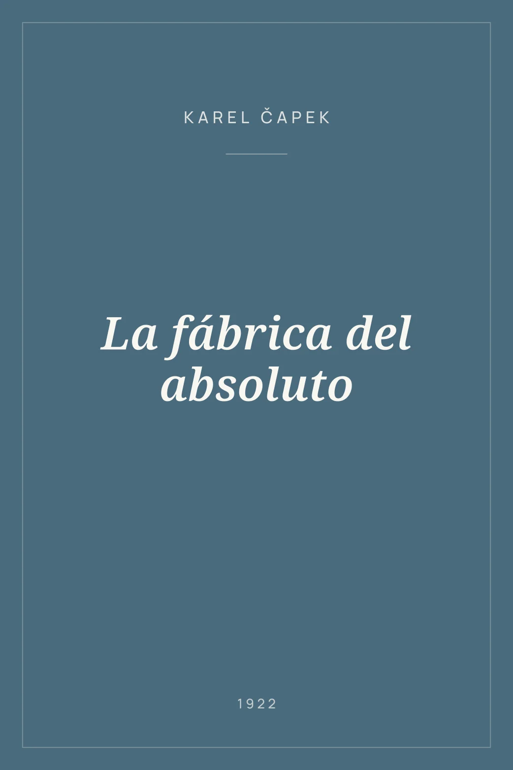 Portada de La fábrica del absoluto