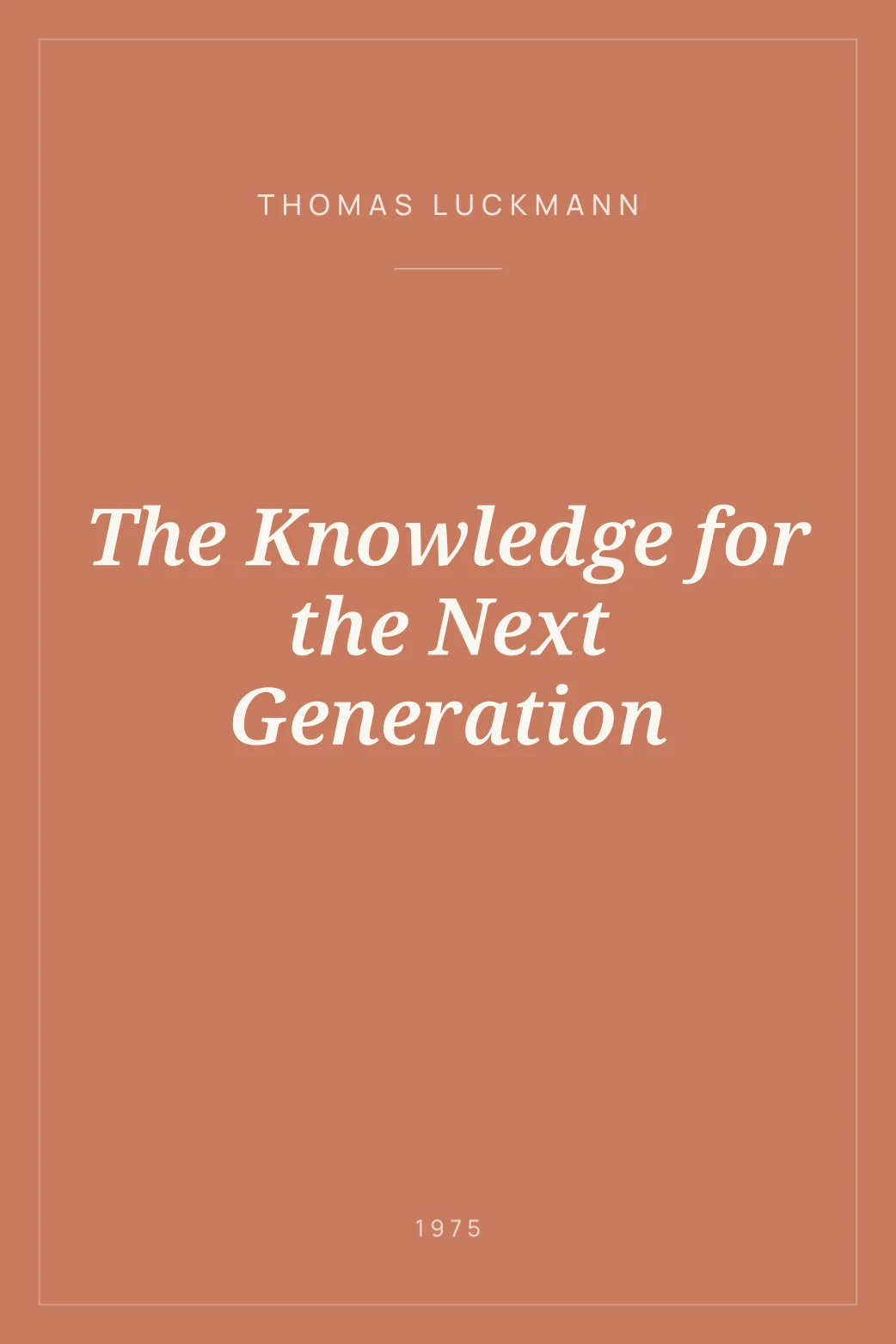 Portada de The Knowledge for the Next Generation