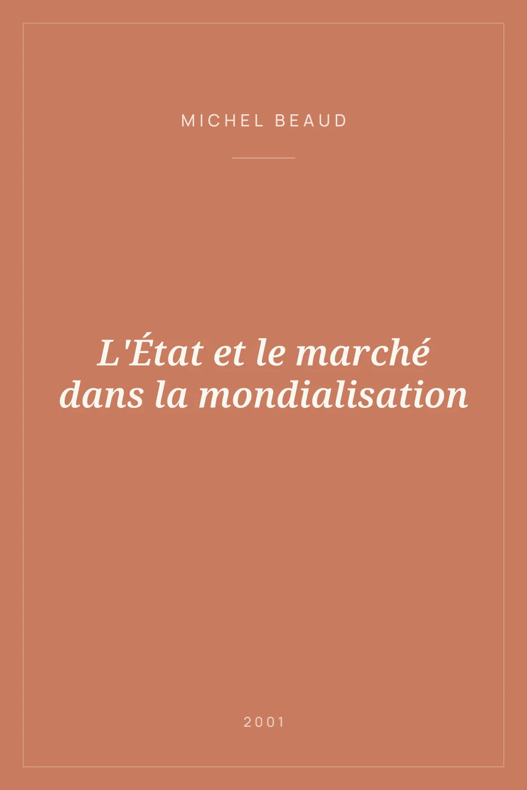 Portada de L'État et le marché dans la mondialisation
