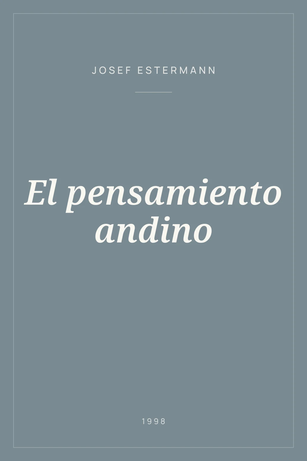 Portada de El pensamiento andino