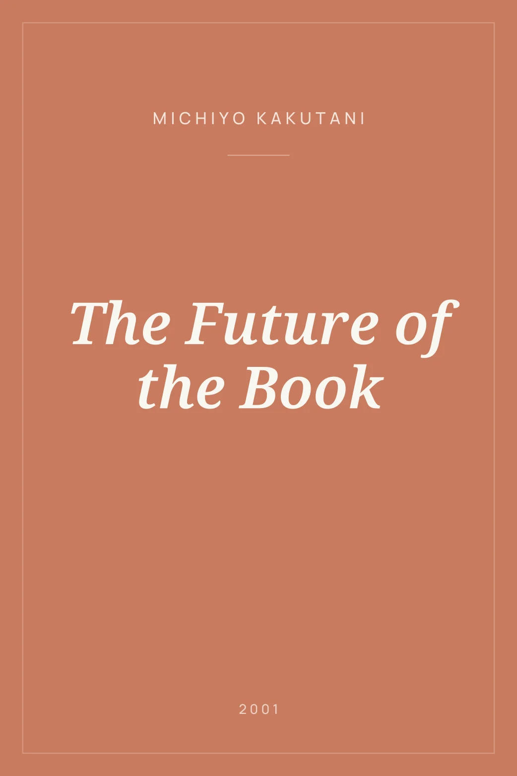 Portada de The Future of the Book