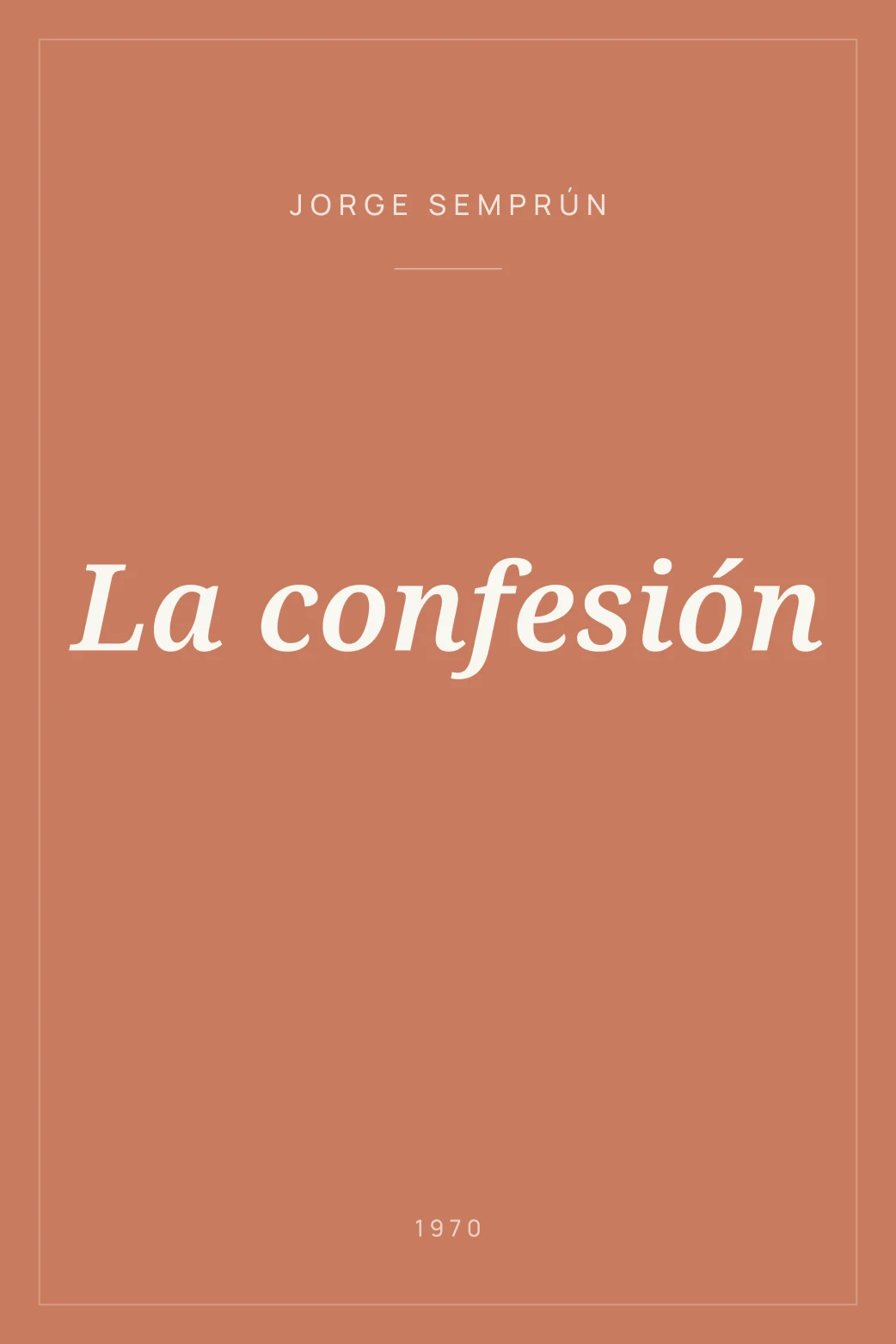 Portada de La confesión