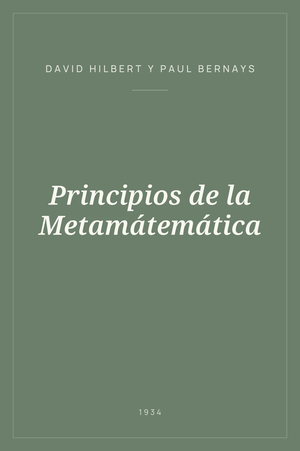 Portada de Principios de la Metamátemática