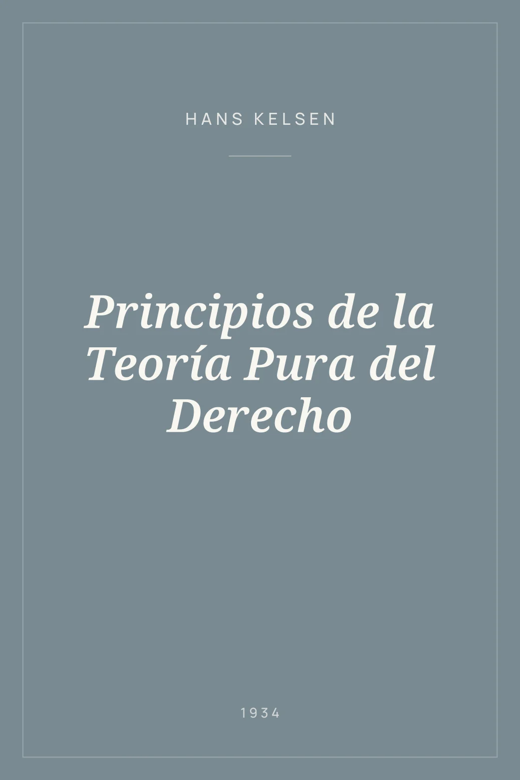 Portada de Principios de la Teoría Pura del Derecho