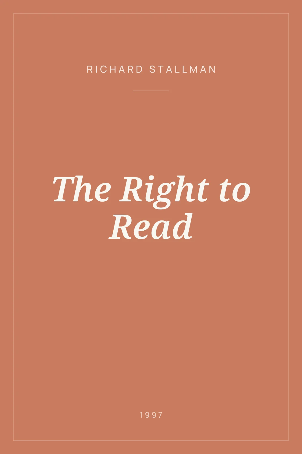 Portada de The Right to Read