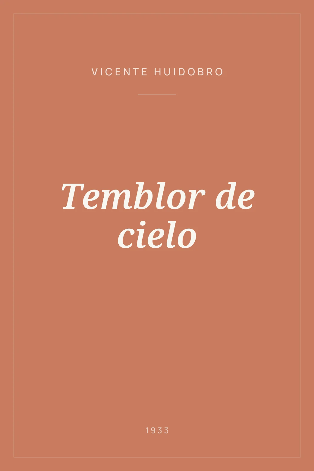 Portada de Temblor de cielo