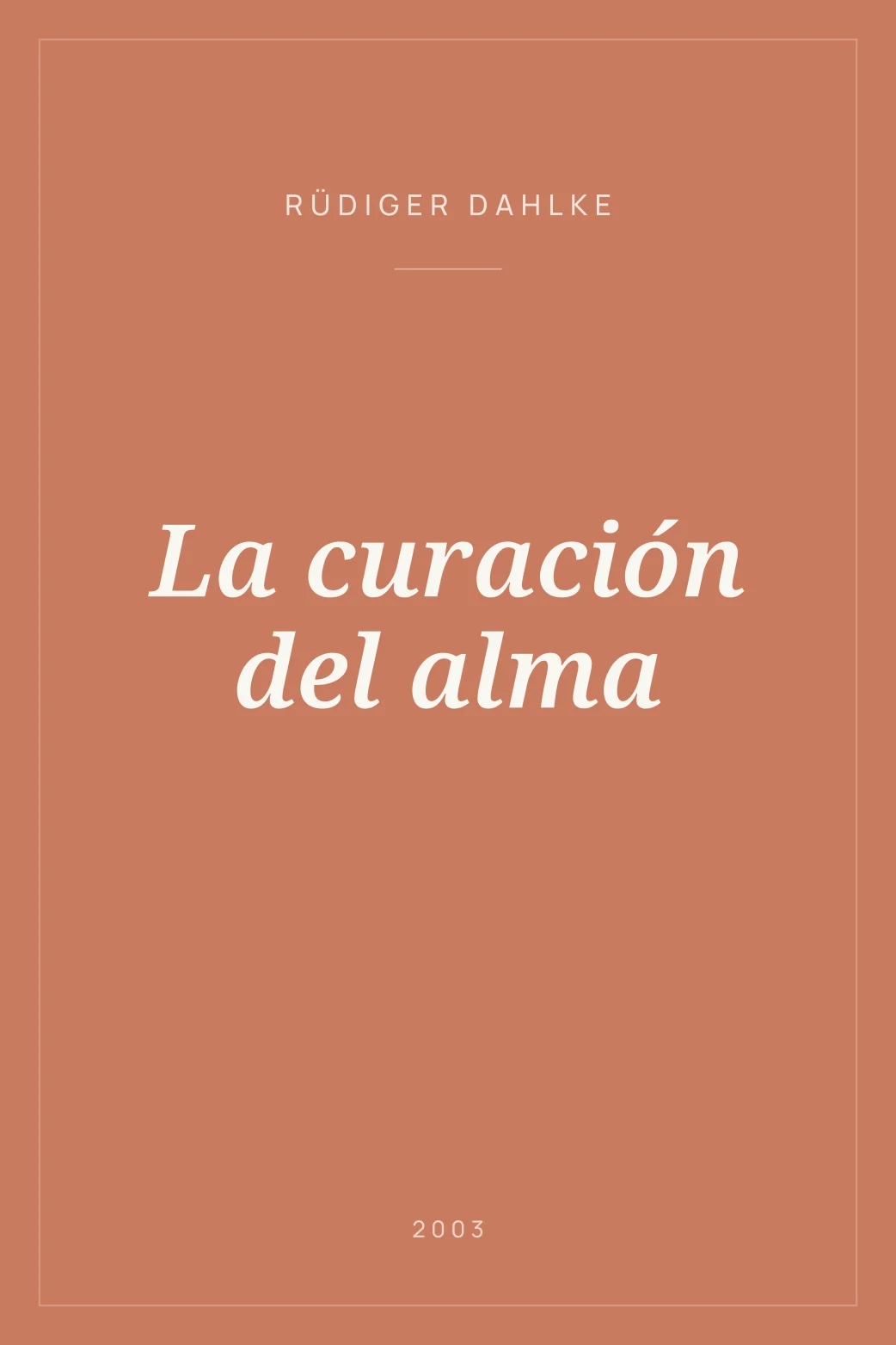 Portada de La curación del alma