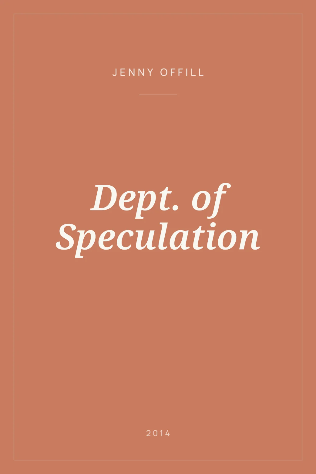 Portada de Dept. of Speculation