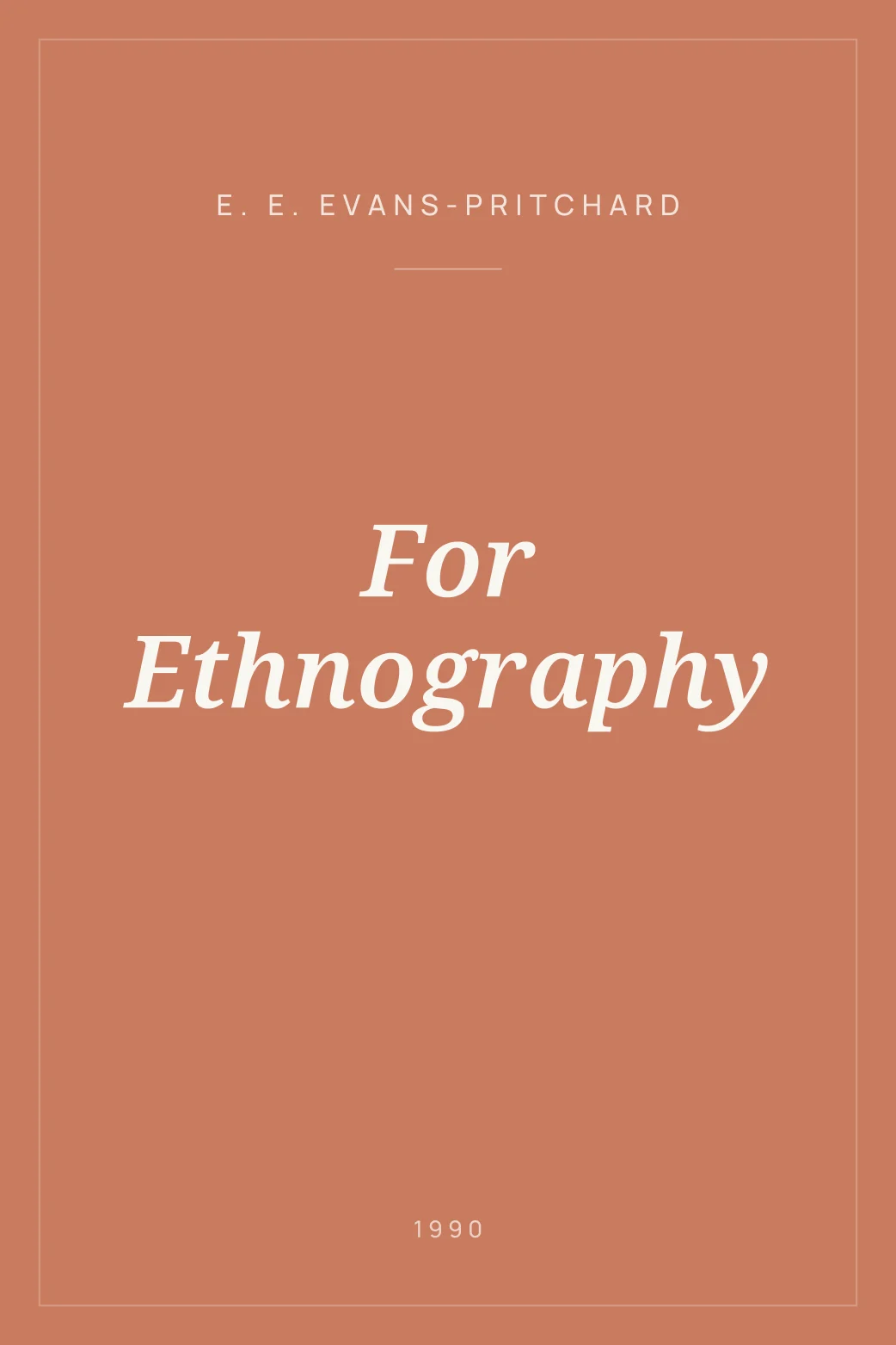 Portada de For Ethnography