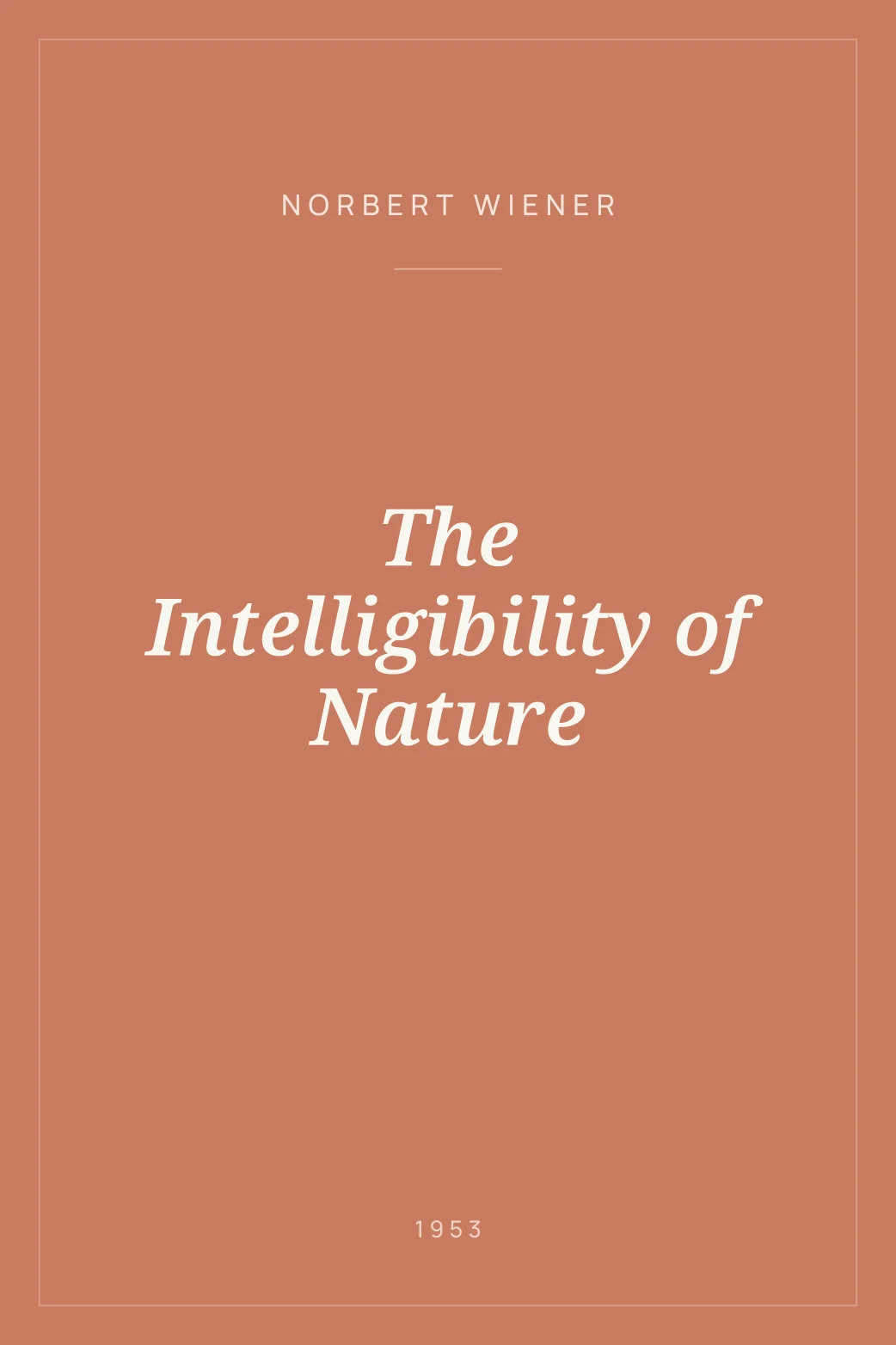 Portada de The Intelligibility of Nature