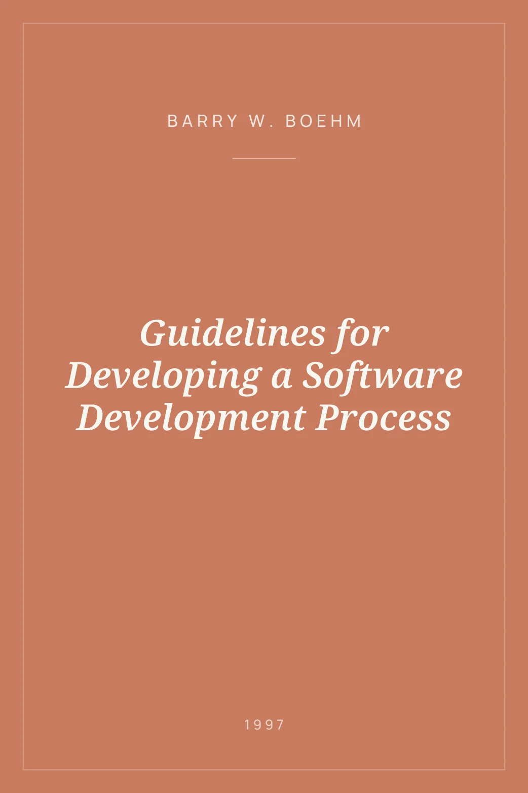 Portada de Guidelines for Developing a Software Development Process