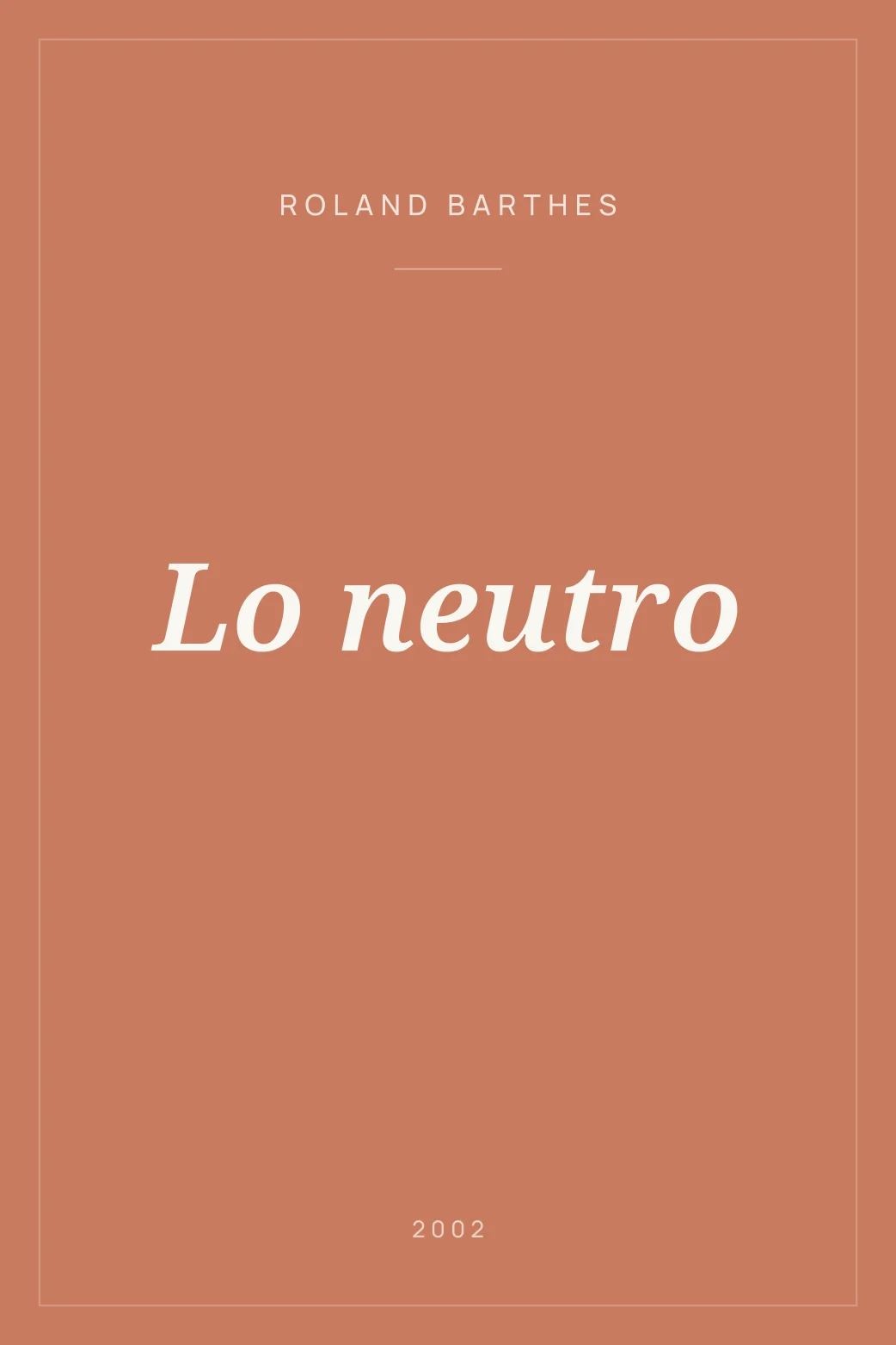 Portada de Lo neutro