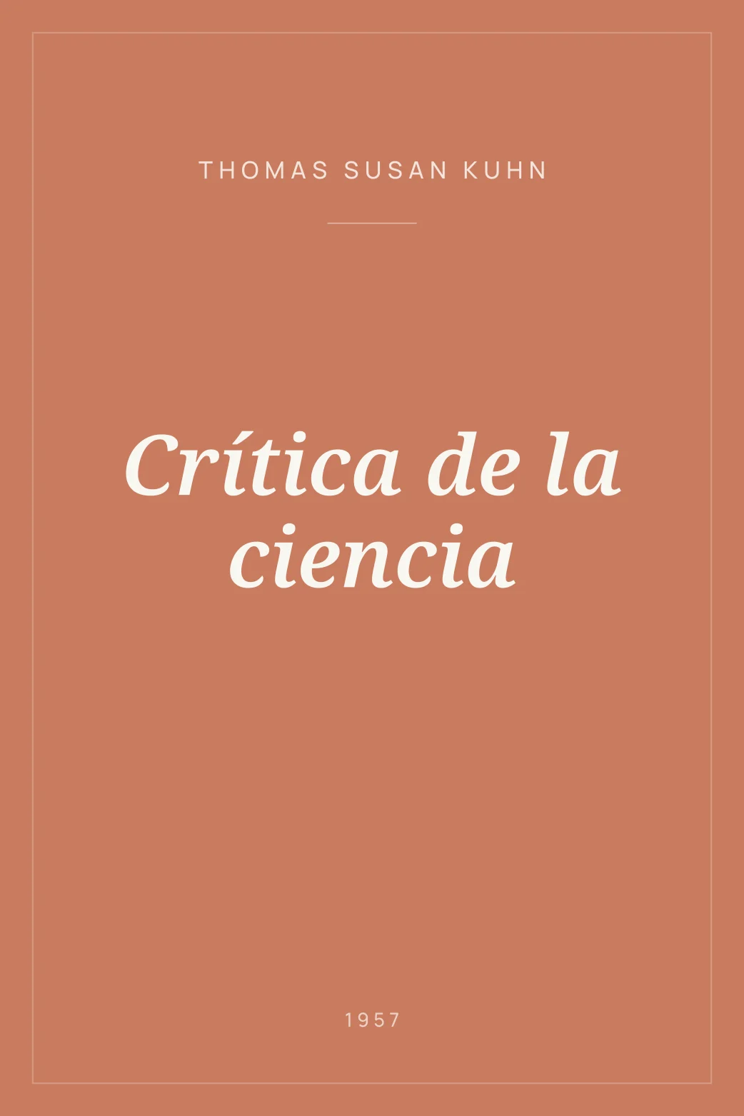 Portada de Crítica de la ciencia