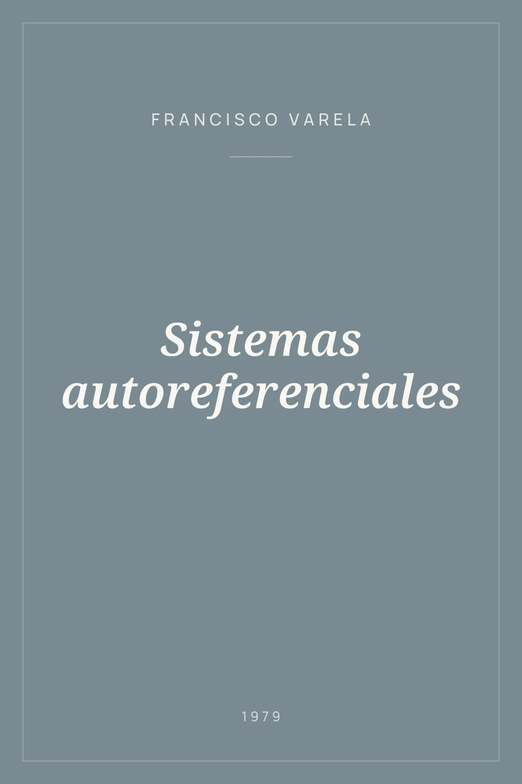 Portada de Sistemas autoreferenciales