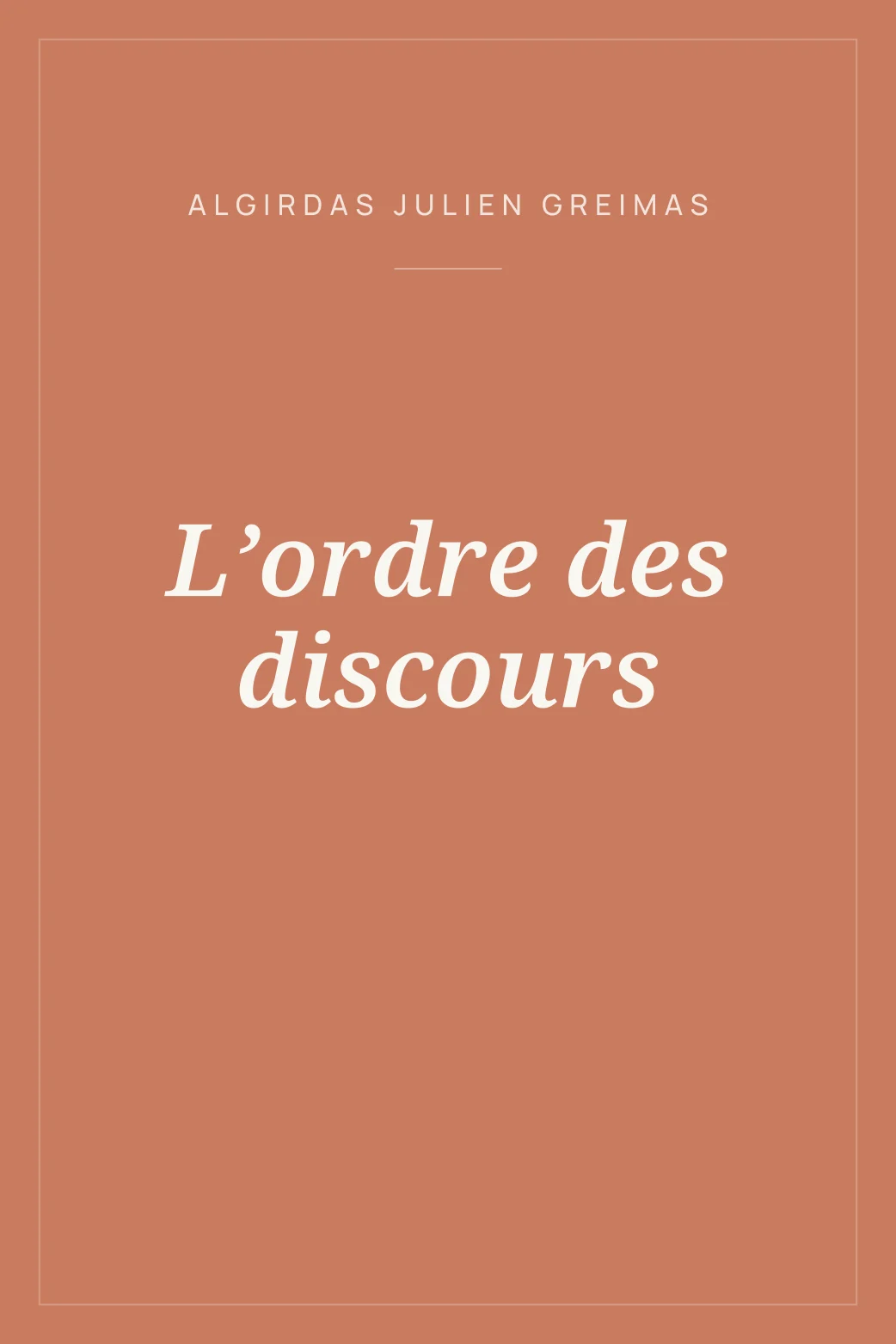 Portada de L’ordre des discours