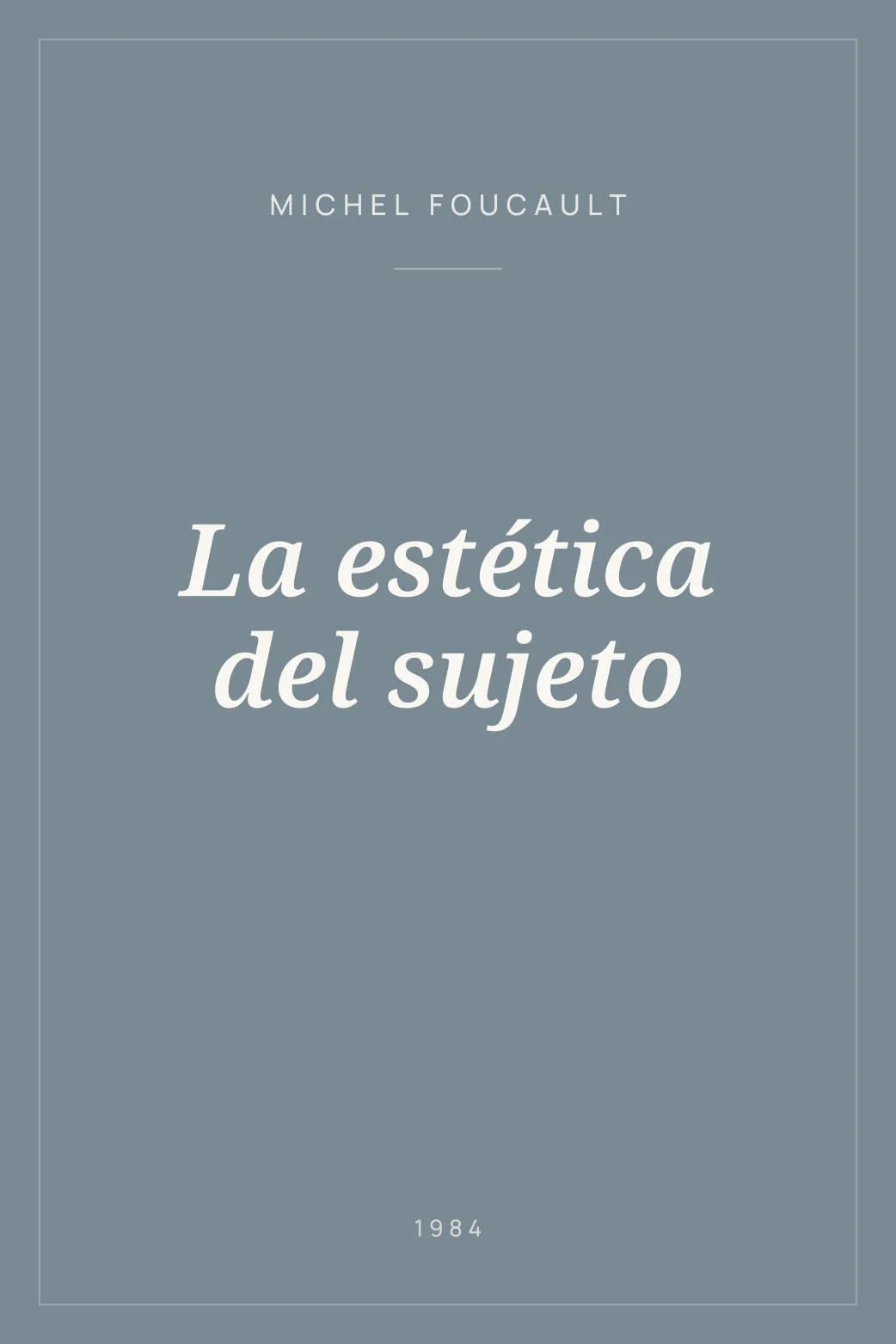 Portada de La estética del sujeto