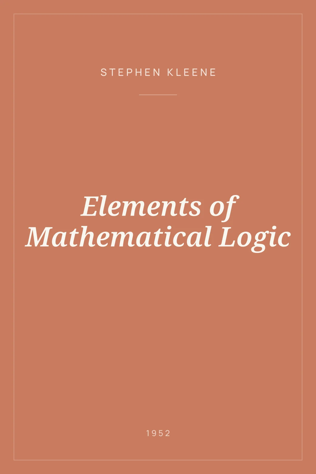 Portada de Elements of Mathematical Logic