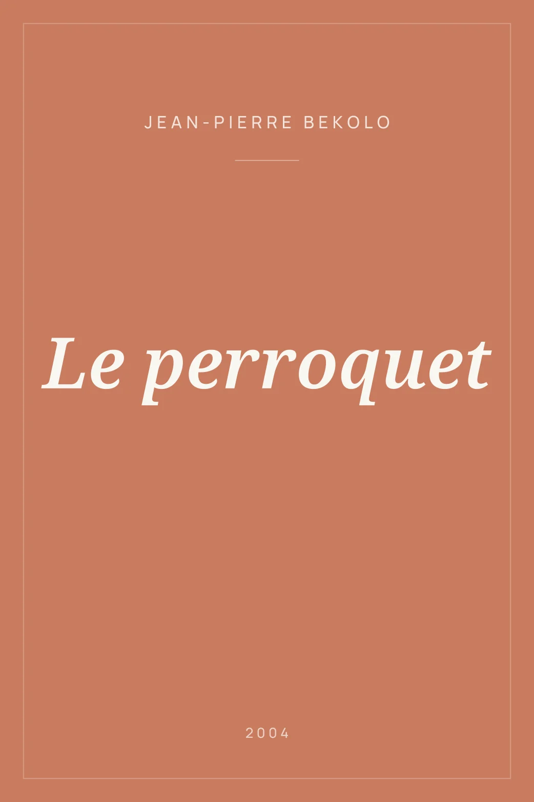 Portada de Le perroquet
