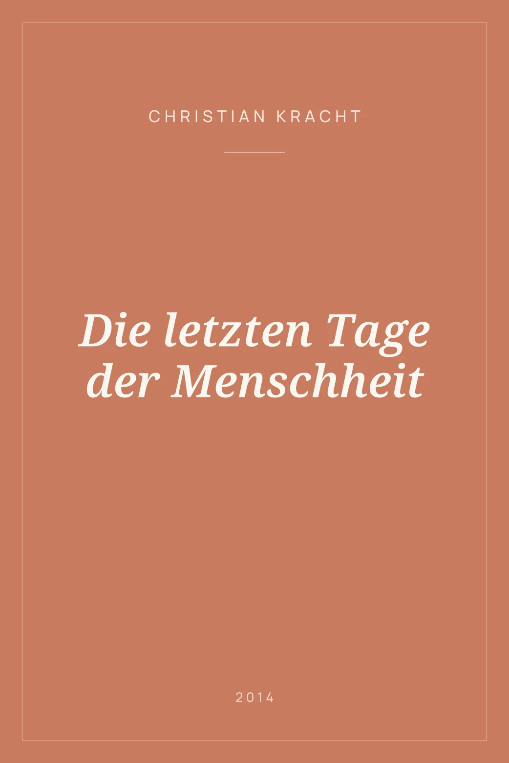 Portada de Die letzten Tage der Menschheit